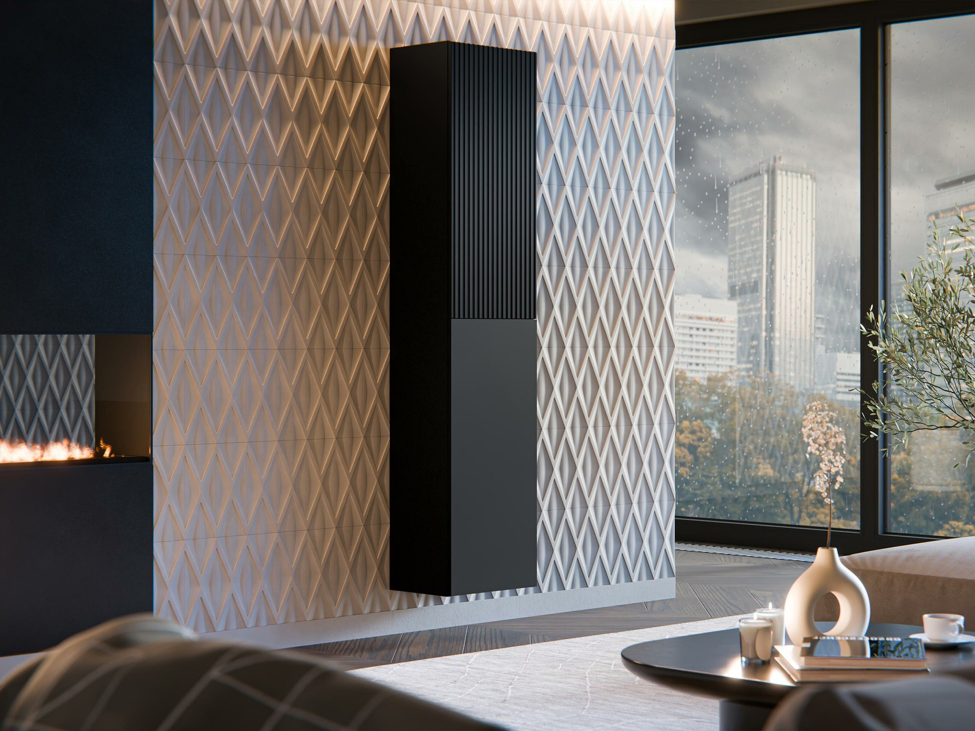 Stenska polica Calveru 100 (Črna)