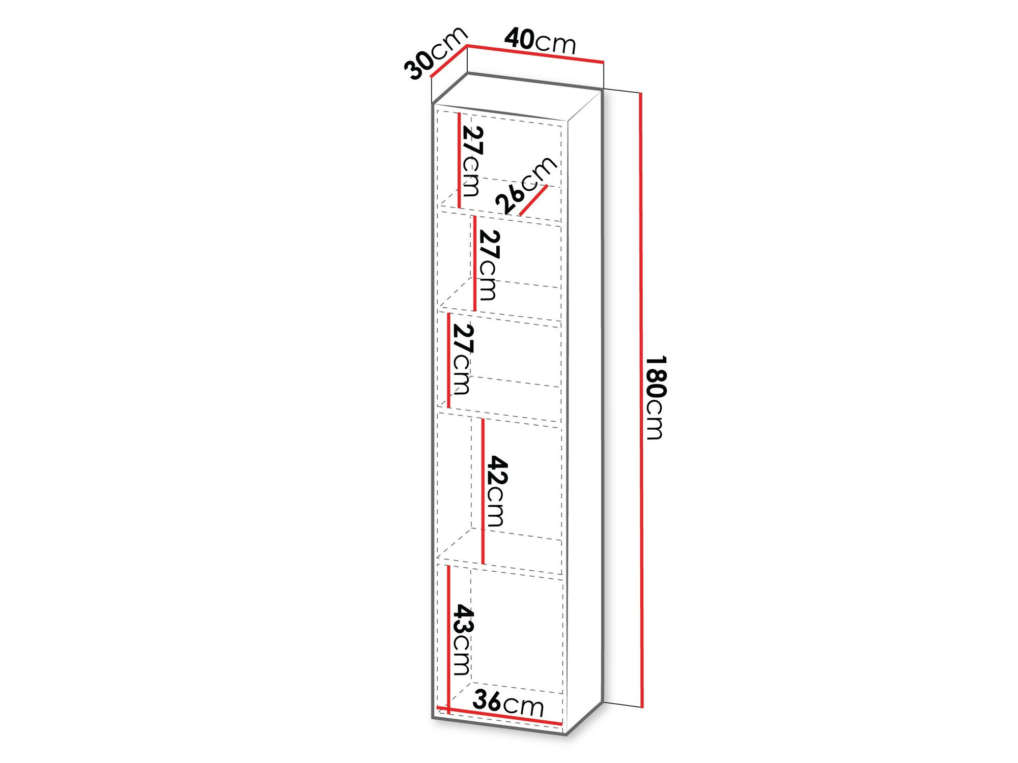 Stenska polica Calveru 100 (Črna)