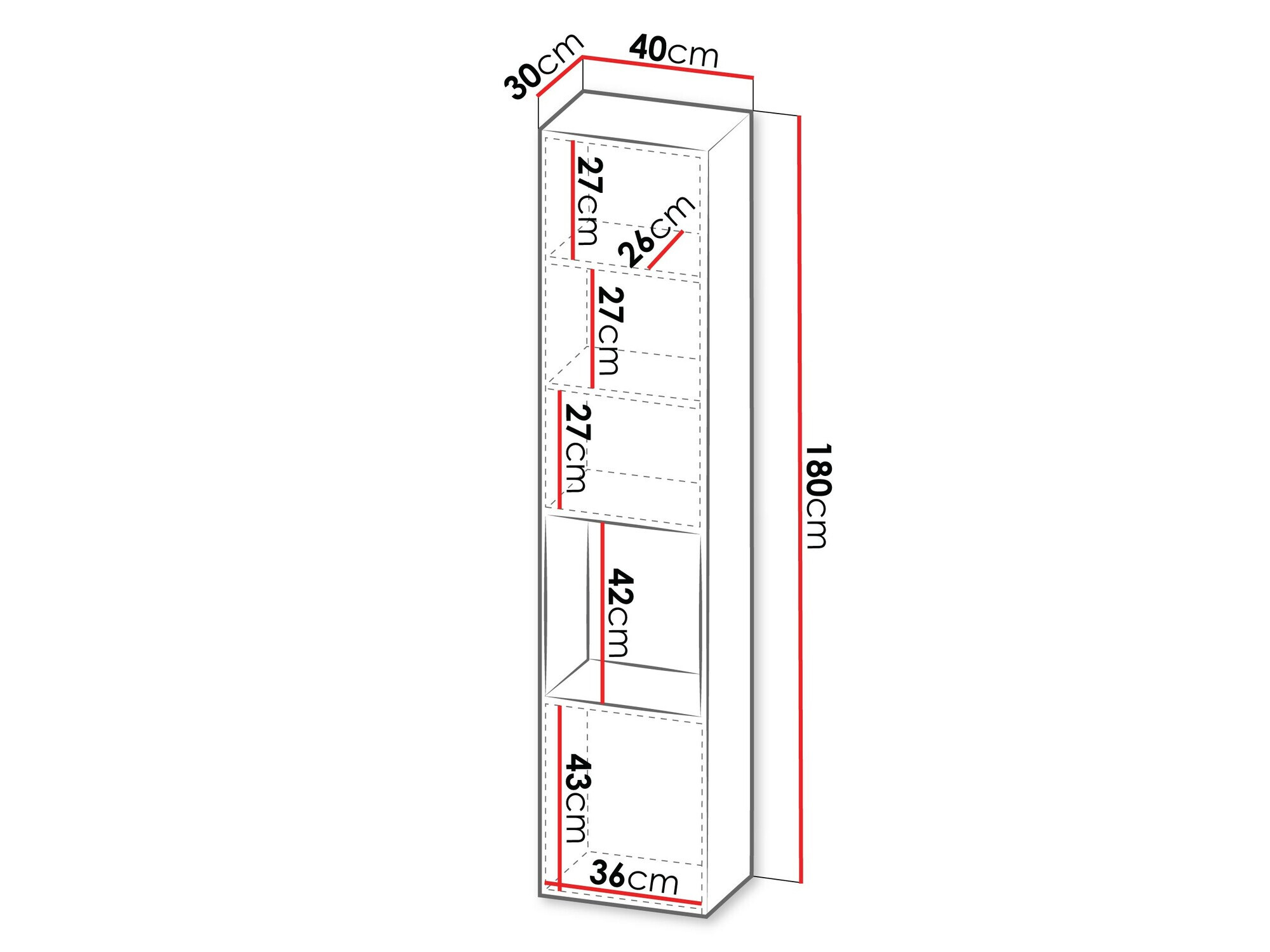 Stenska polica Calveru 102 (Črna)