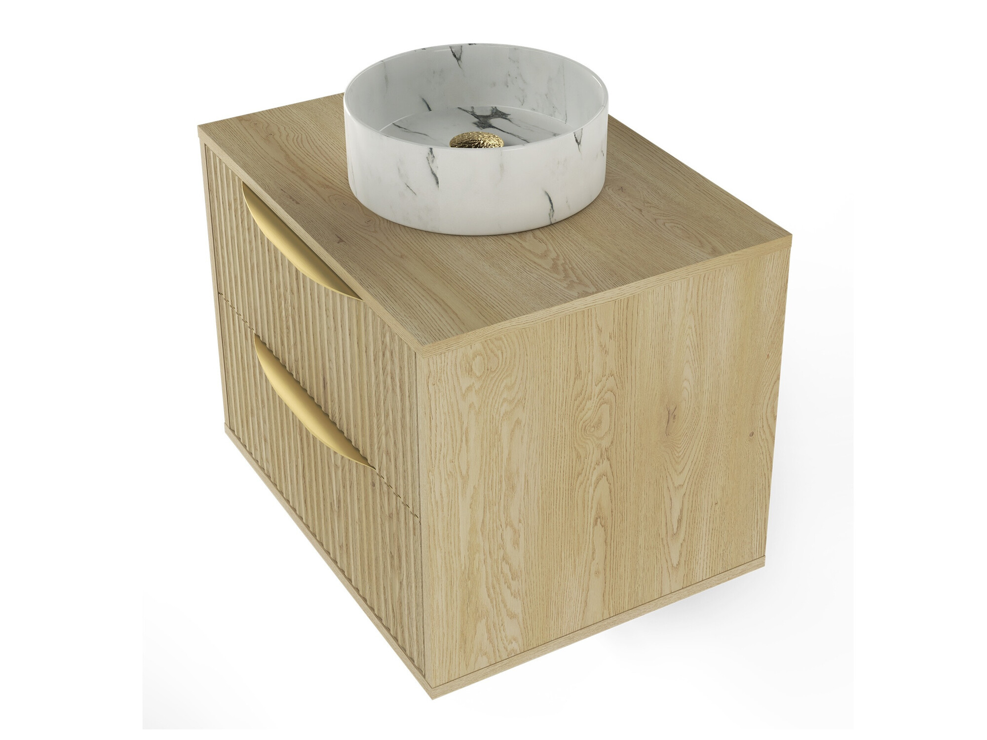 Viseča kopalniška omarica za umivalnik Burleson 162 (Hrast)