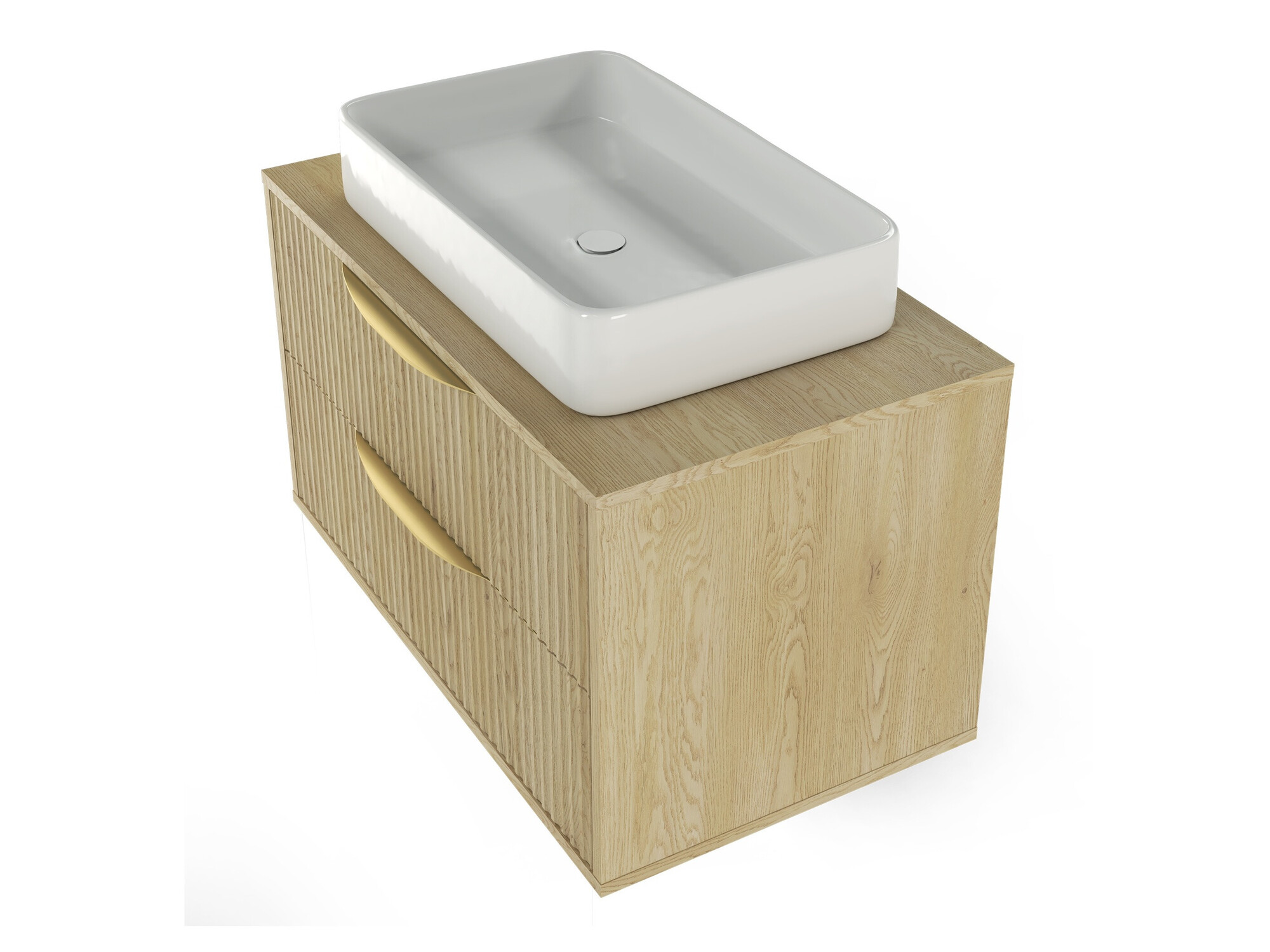 Viseča kopalniška omarica za umivalnik Burleson 163 (Hrast)