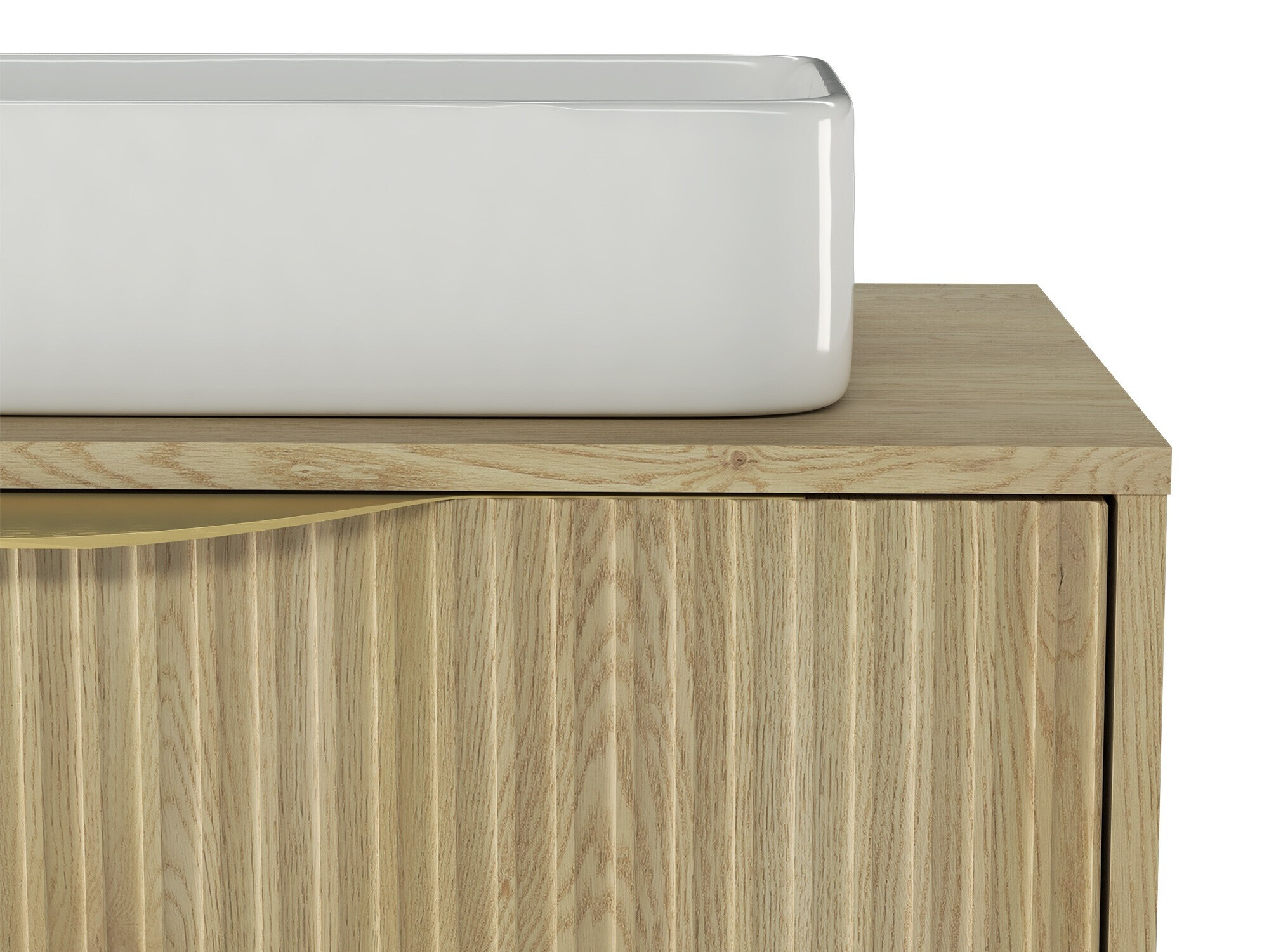 Viseča kopalniška omarica za umivalnik Burleson 163 (Hrast)