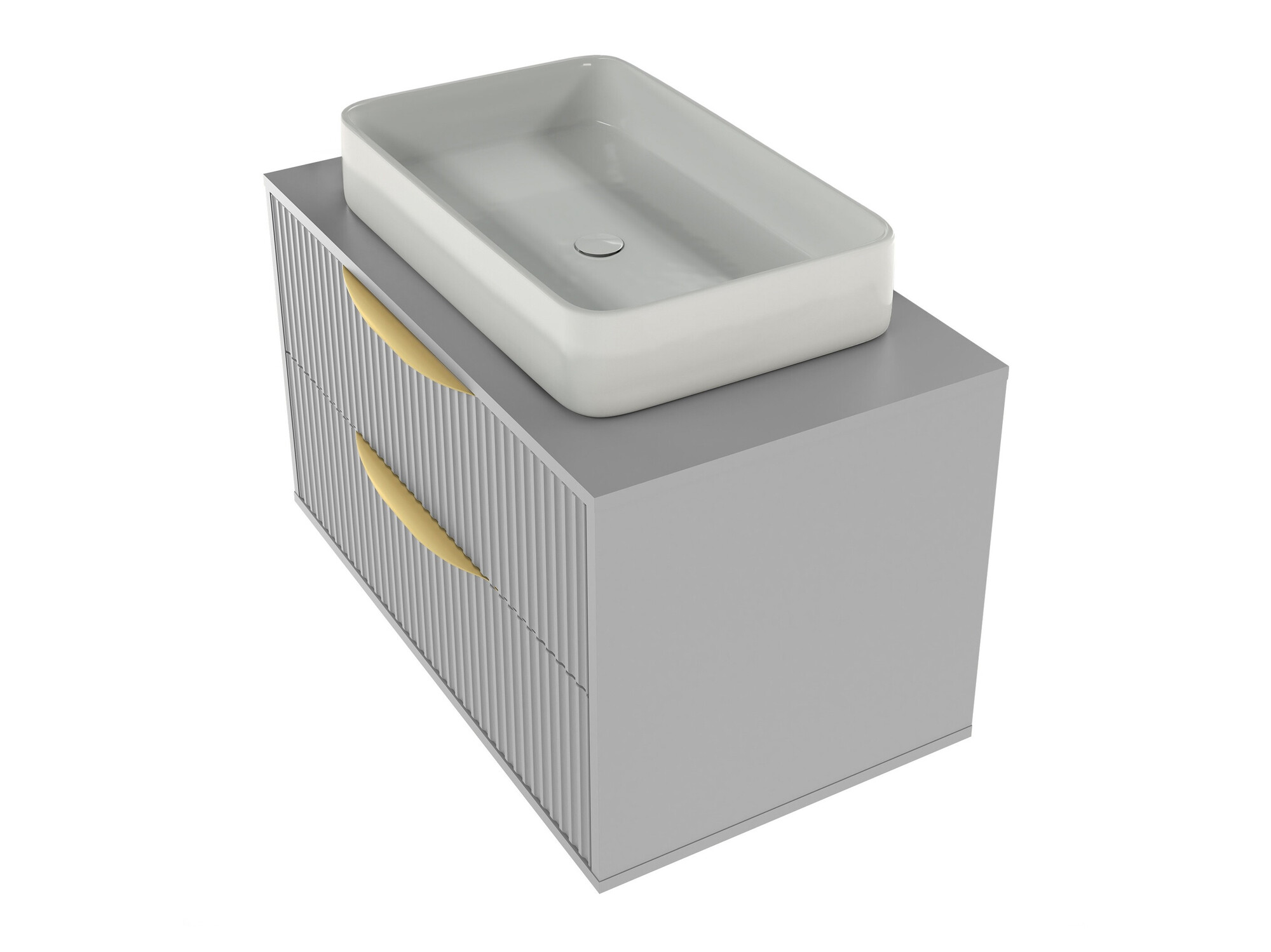 Viseča kopalniška omarica za umivalnik Burleson 163 (Siva)