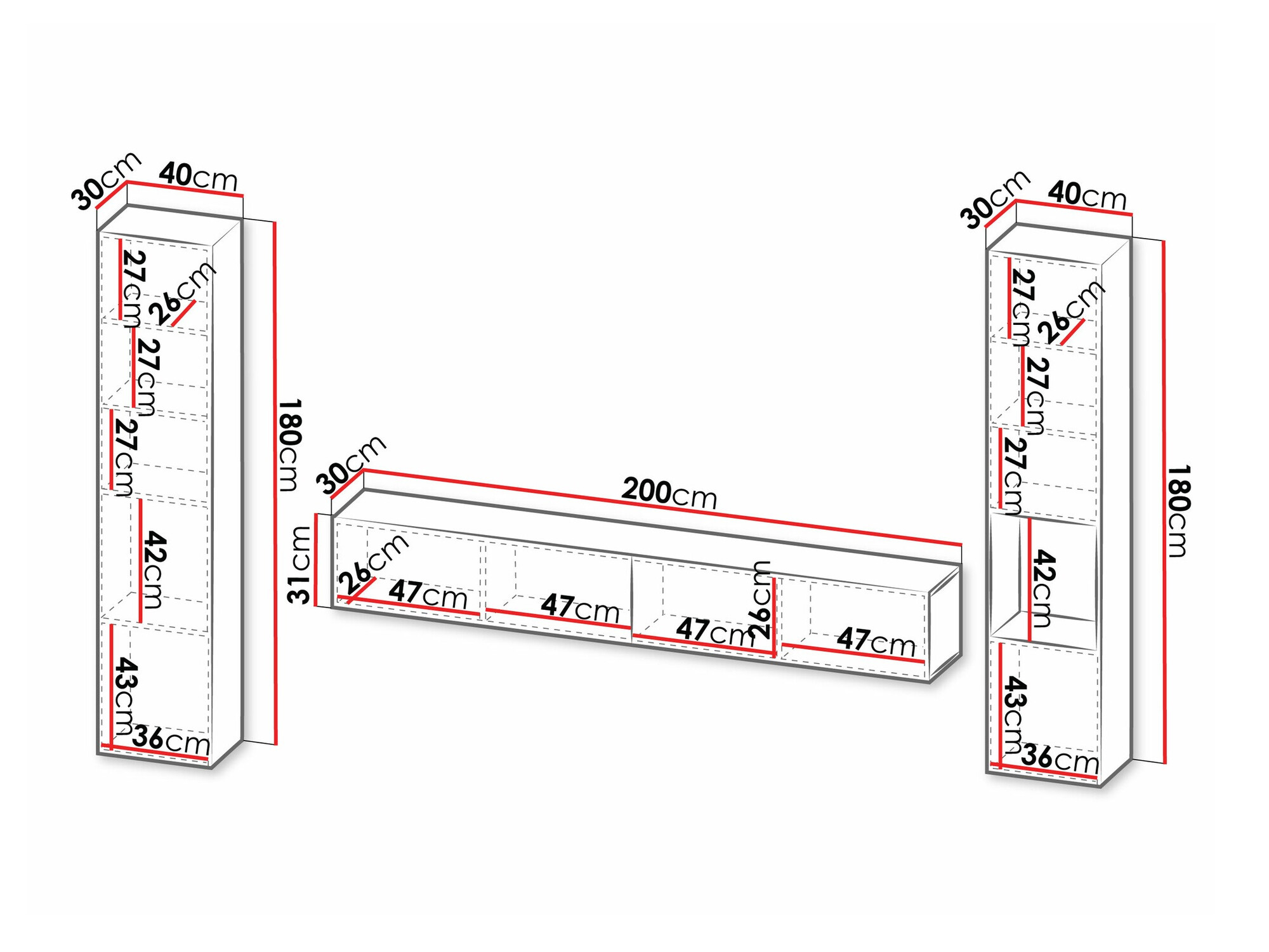 Komplet za dnevno sobo Calveru 105 (Črna)