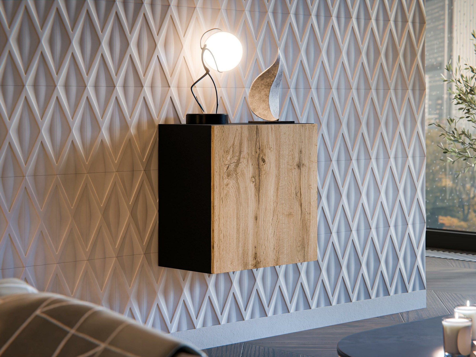 Stenska omarica Species (Črna + Wotan hrast)