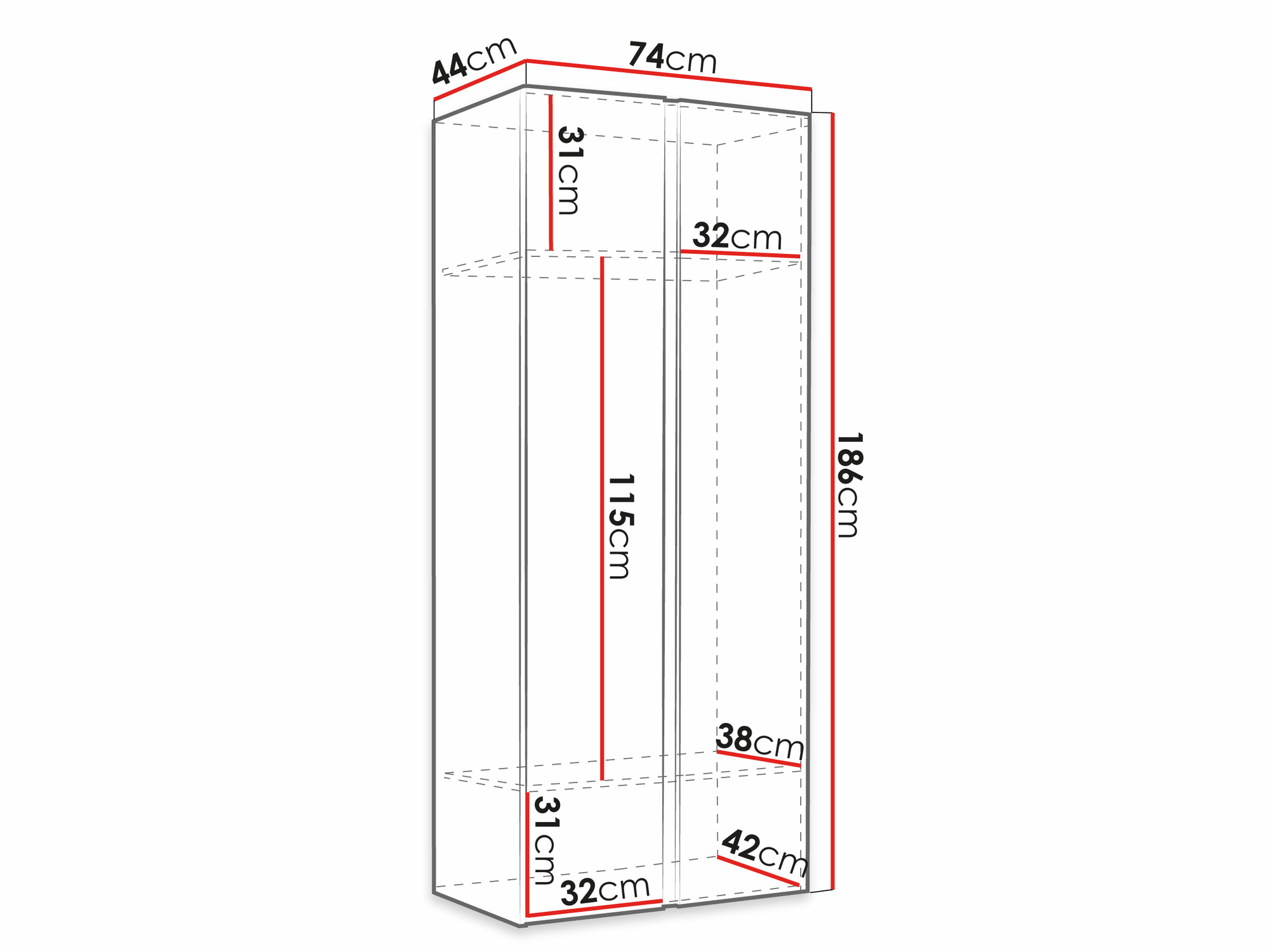 Garderobna omara Hartford 395 (Bela)