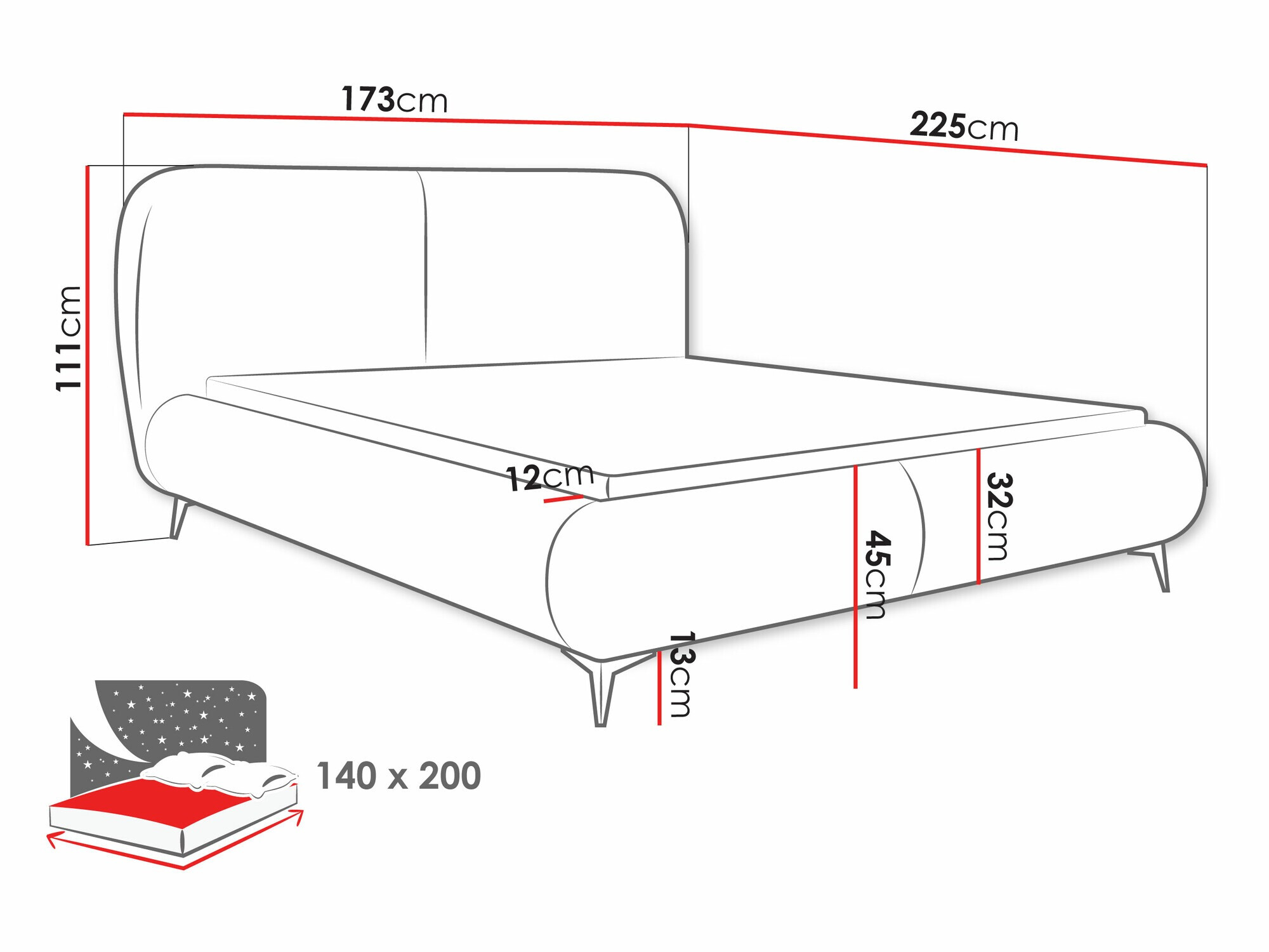 Postelja TrendyNest Fenara (Coral 45)