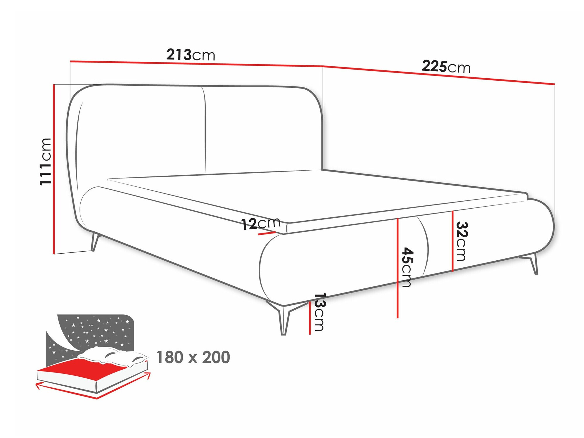 Postelja TrendyNest Fenara (Coral 45)