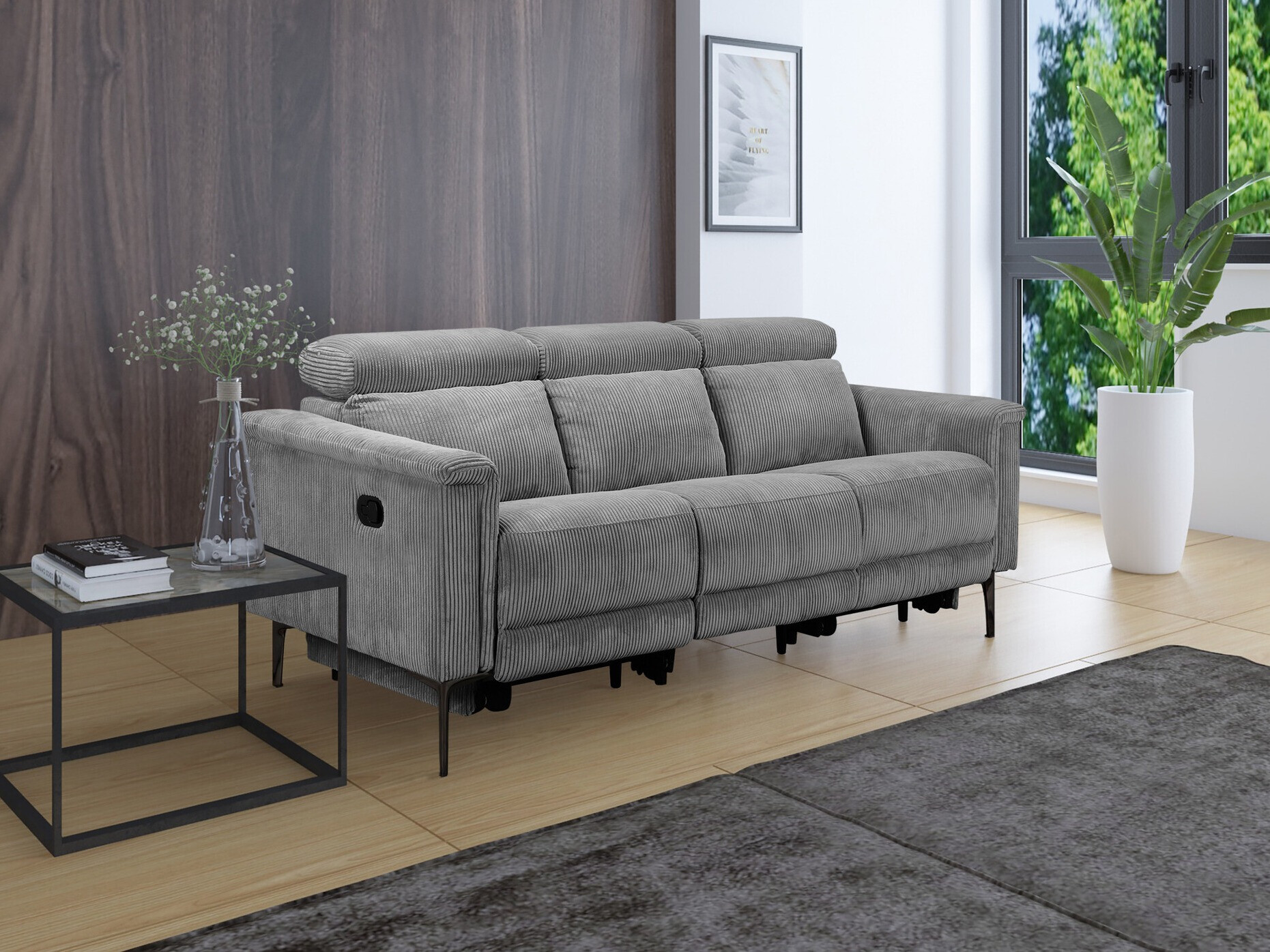 Kavč s počivalnikom Denton 1498 (Svetlo siva)