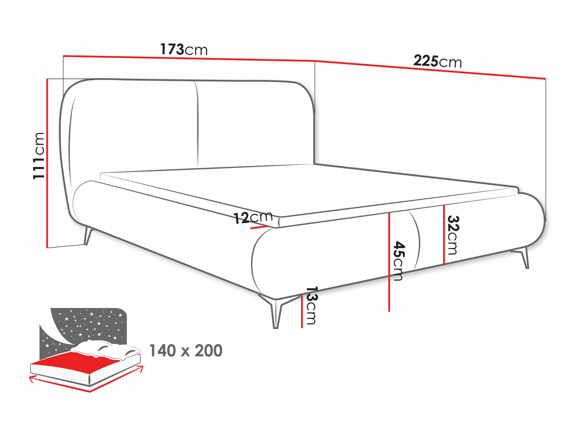 Postelja TrendyNest Fenara (Coral 15)