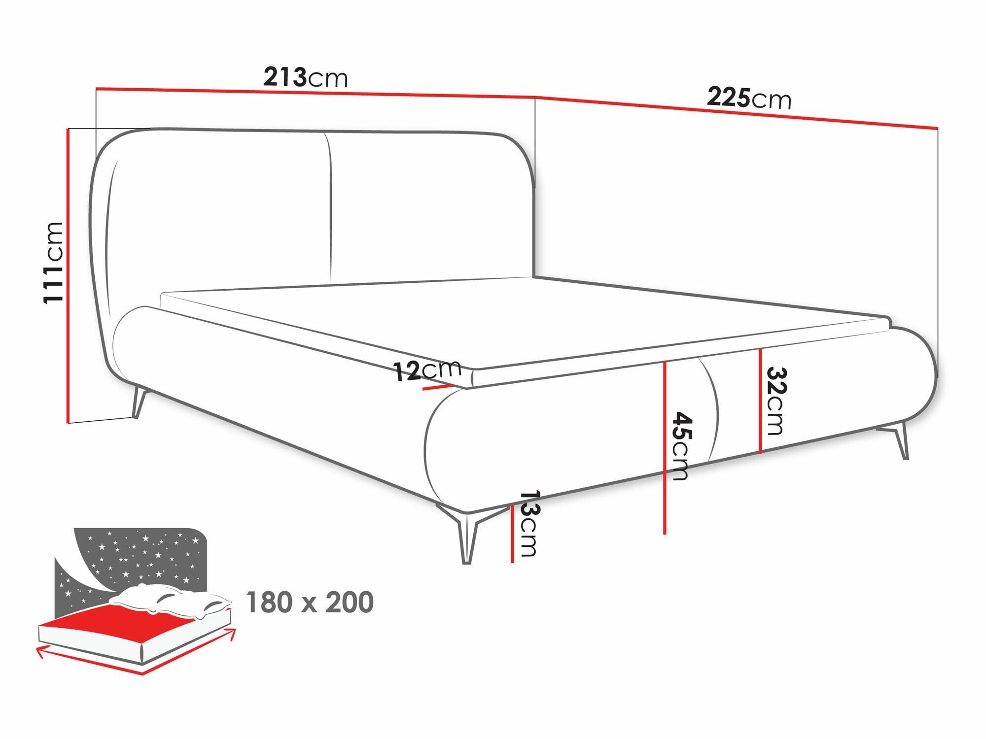 Postelja TrendyNest Fenara (Coral 15)