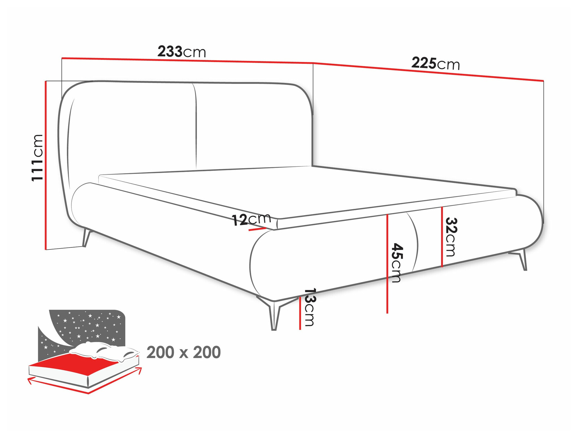 Postelja TrendyNest Fenara (Coral 75)