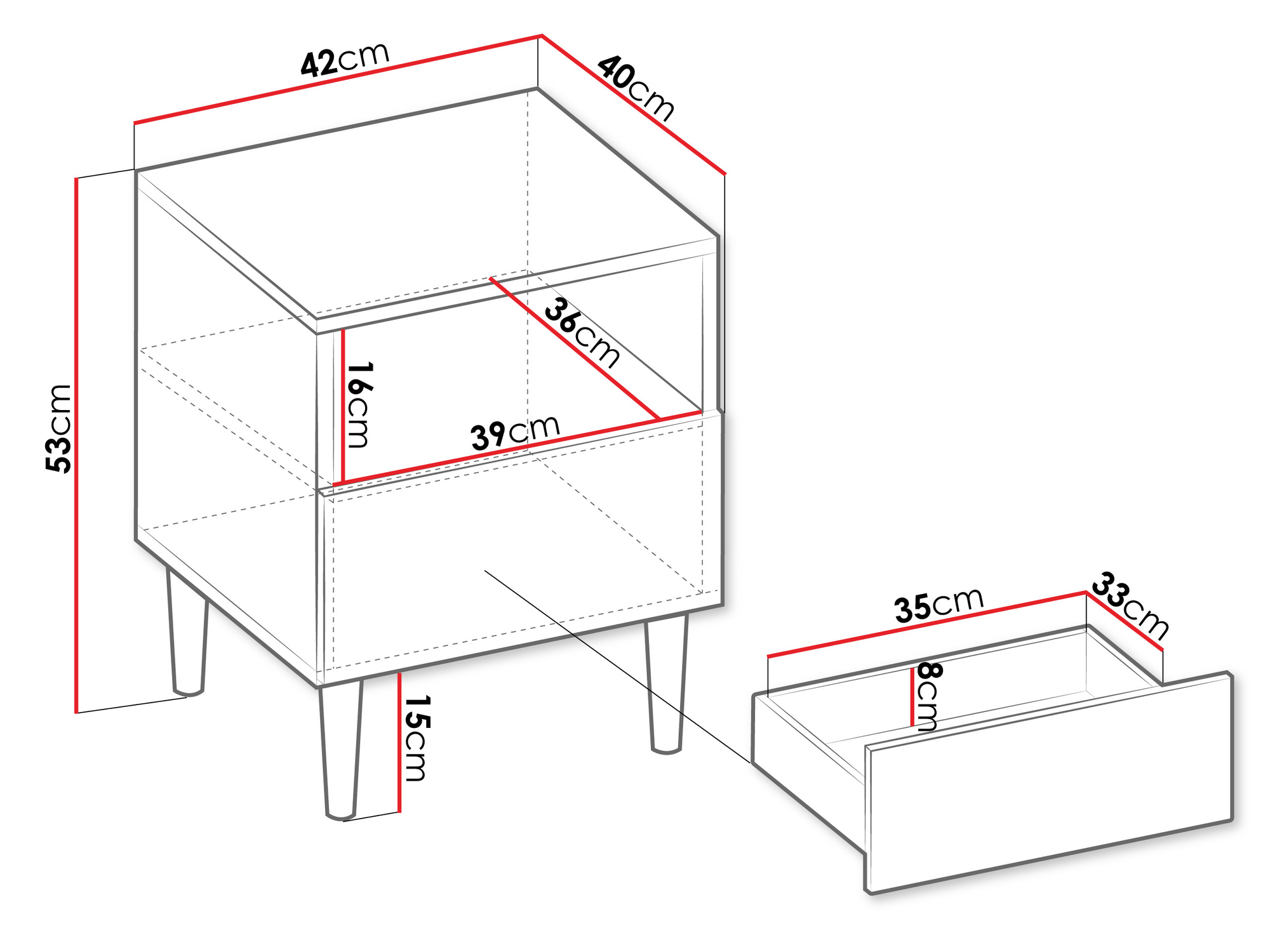 Nočna omarica Comfivo Mavmono 103 (Črna)