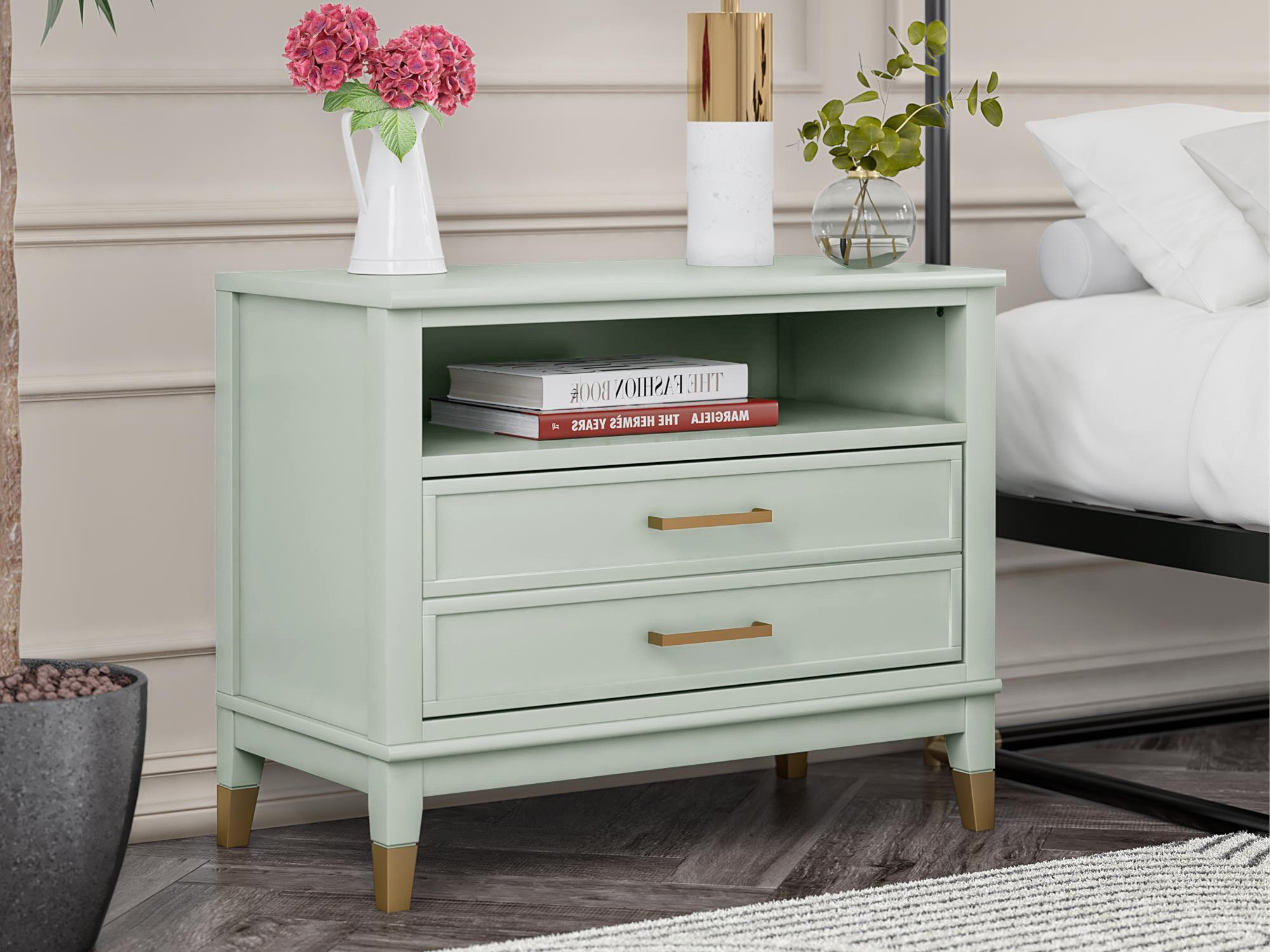 Nočna omarica CosmoLiving by Cosmopolitan Belromu 107 (Zelena)