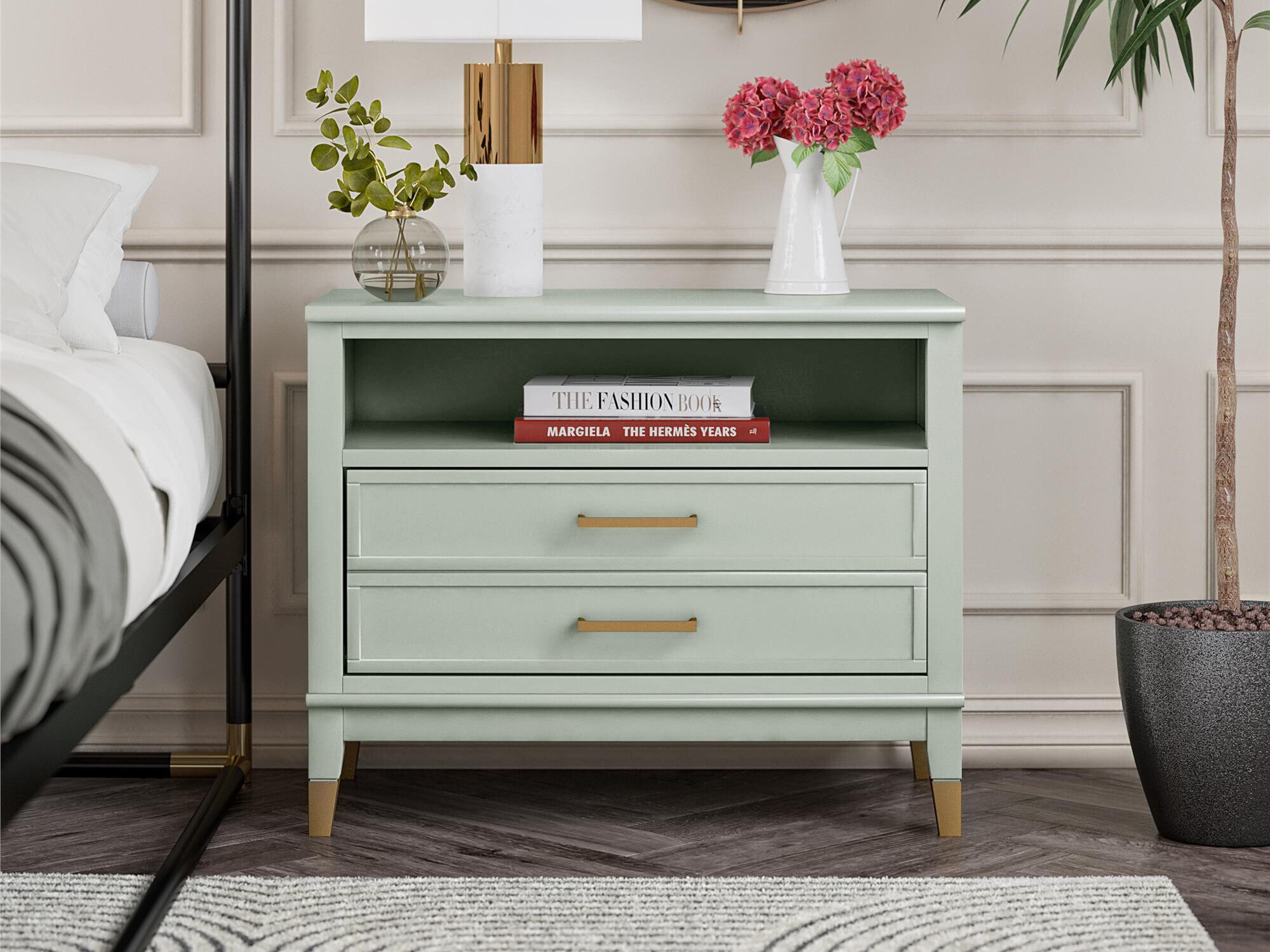 Nočna omarica CosmoLiving by Cosmopolitan Belromu 107 (Zelena)