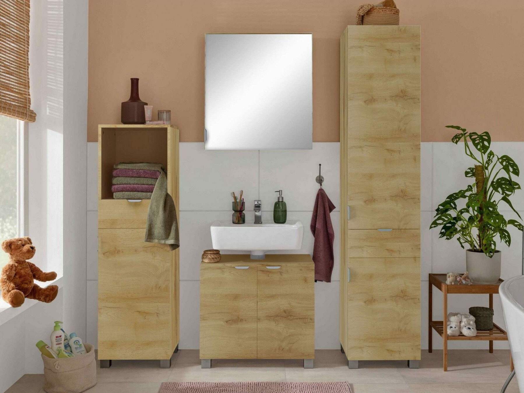 Prostostoječa kopalniška omarica za umivalnik Denton 1469