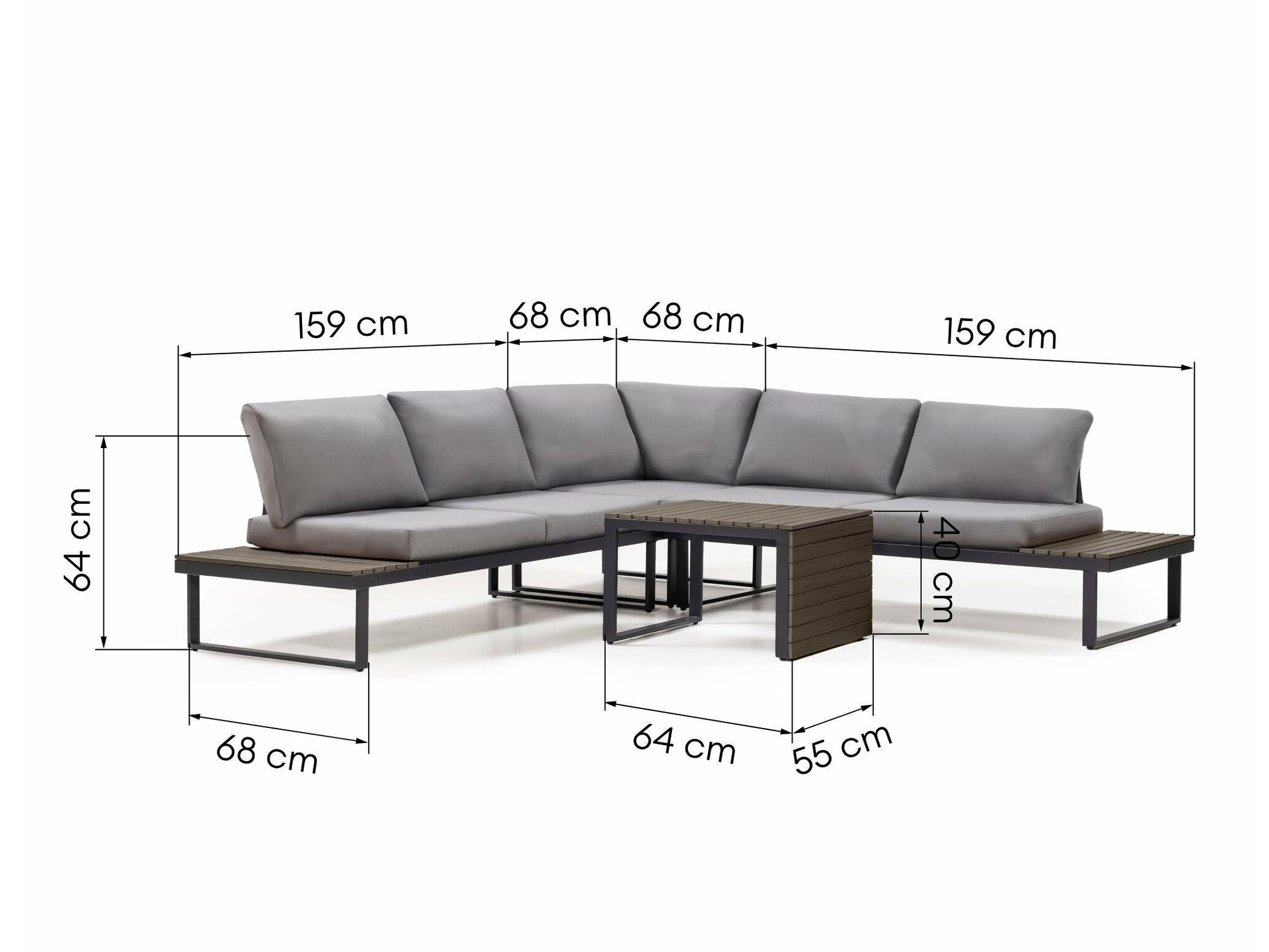Komplet vrtnega pohištva Burleson 207