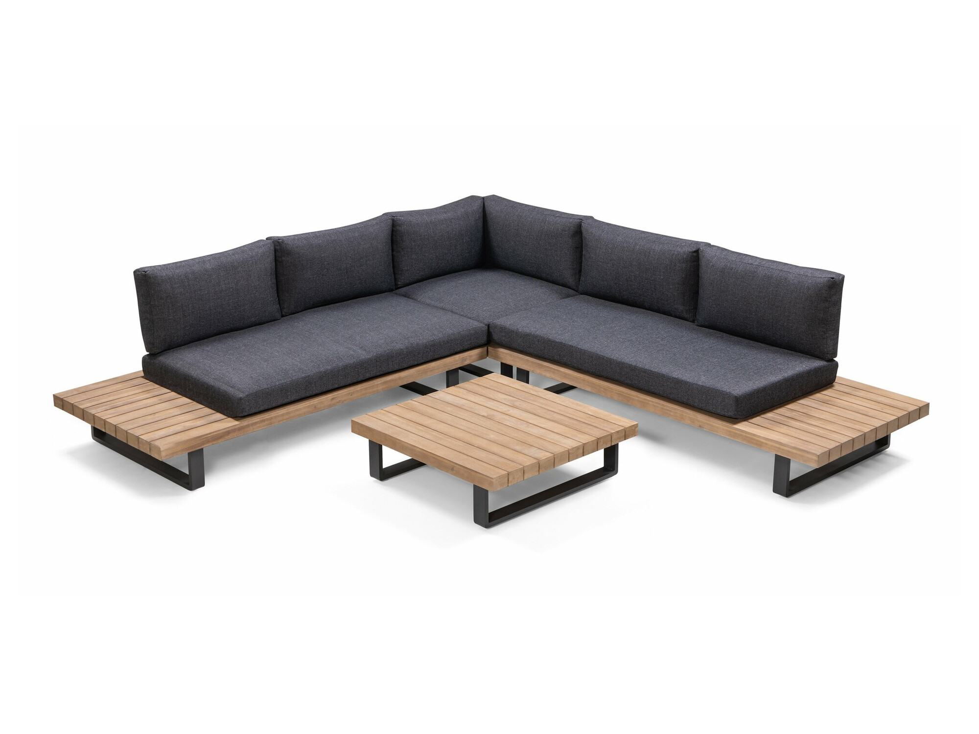 Komplet vrtnega pohištva Burleson 584 (Siva + Akacijev)