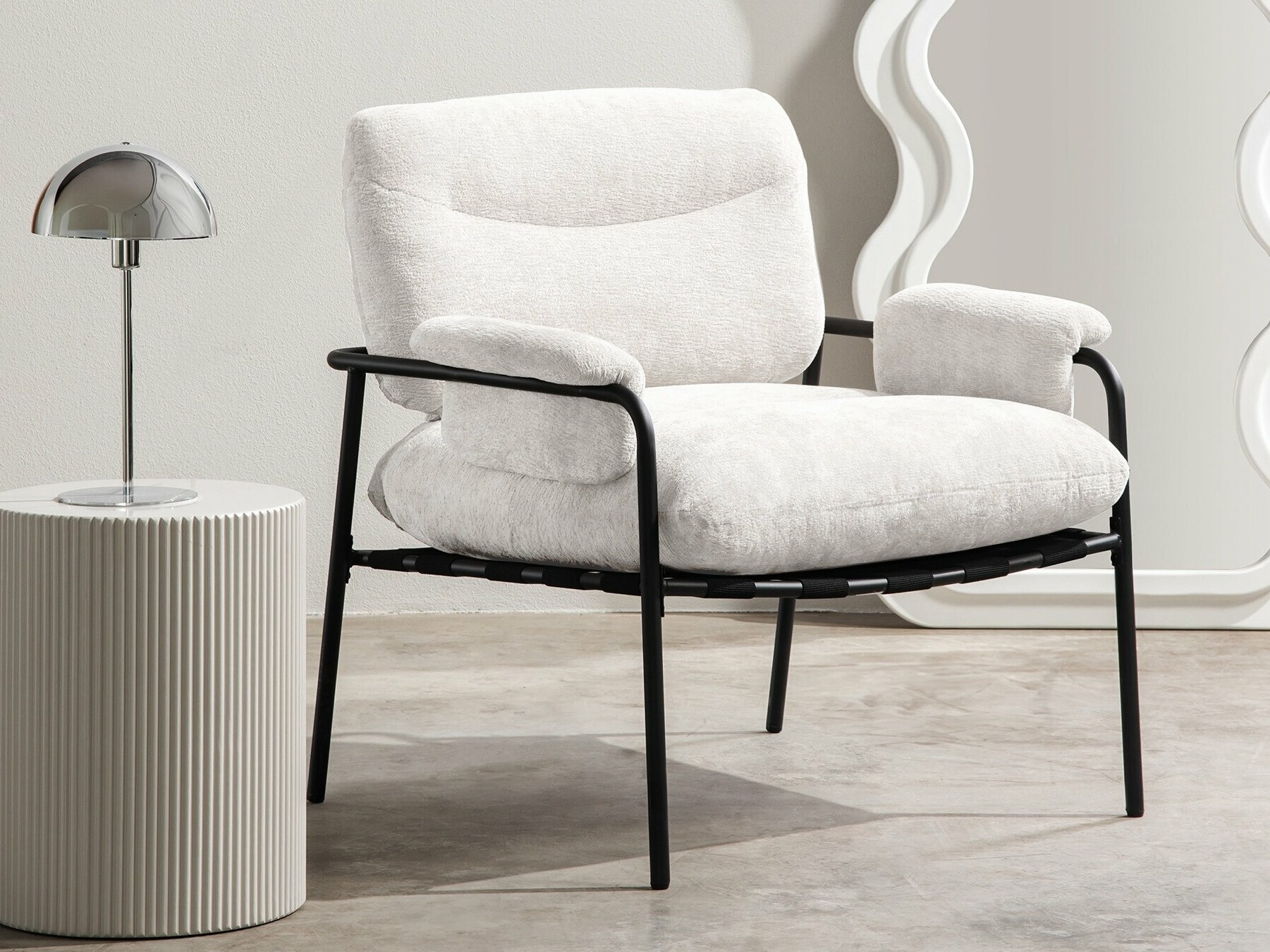 Fotelj Burleson 344 (Krema + Črna)