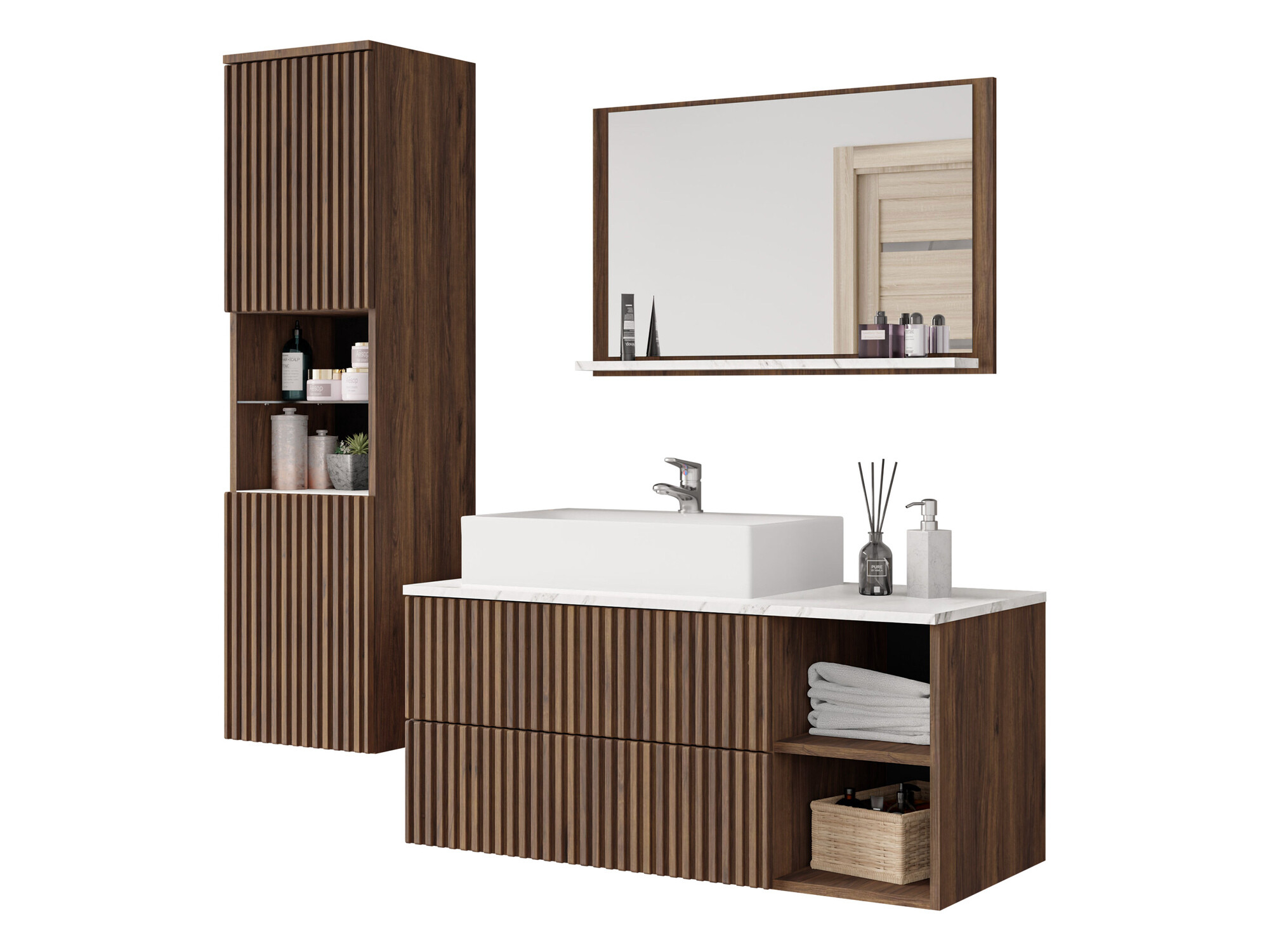 Kopalniški komplet Nauta I (Oreh + Beli marmor)