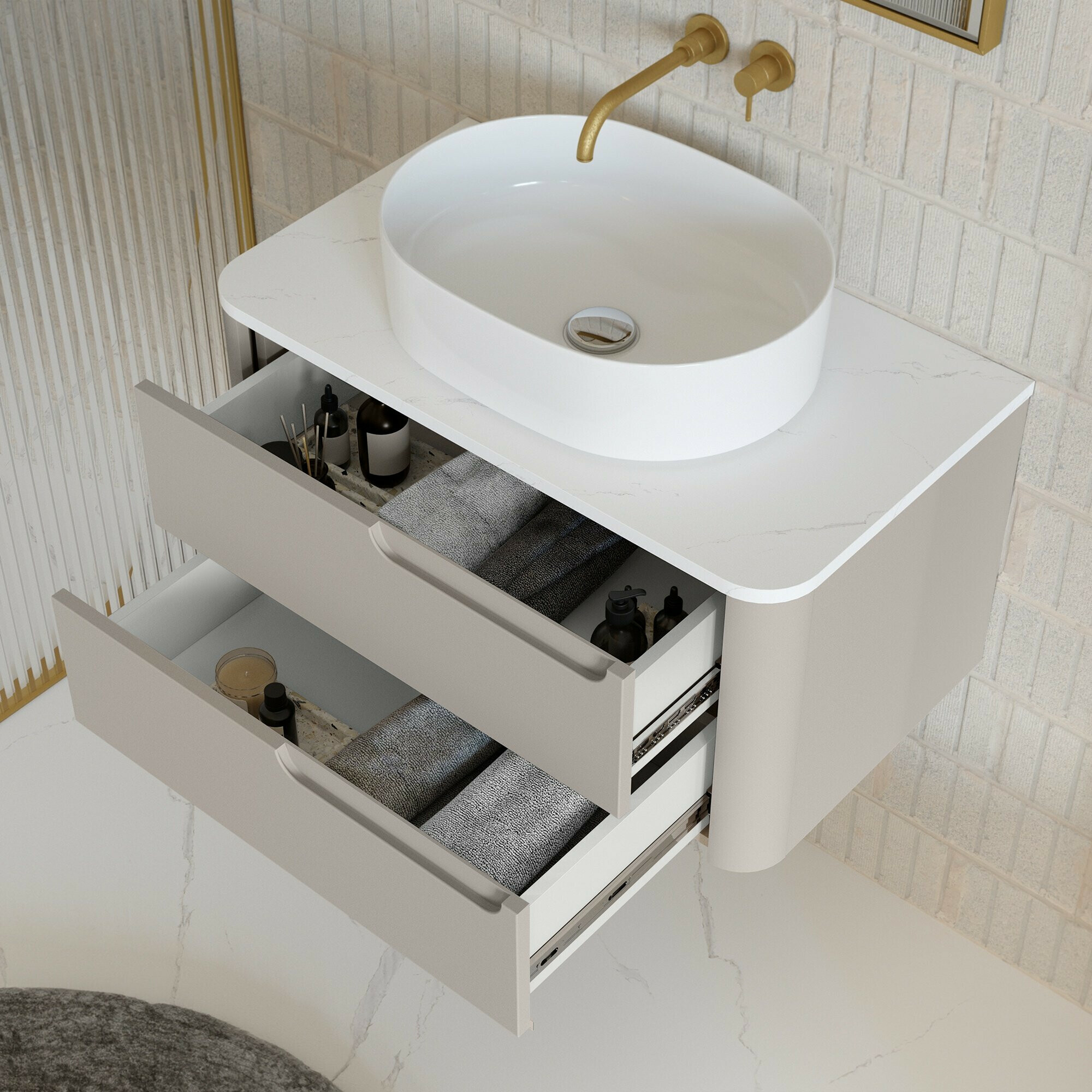 Viseča kopalniška omarica za umivalnik Burleson 213