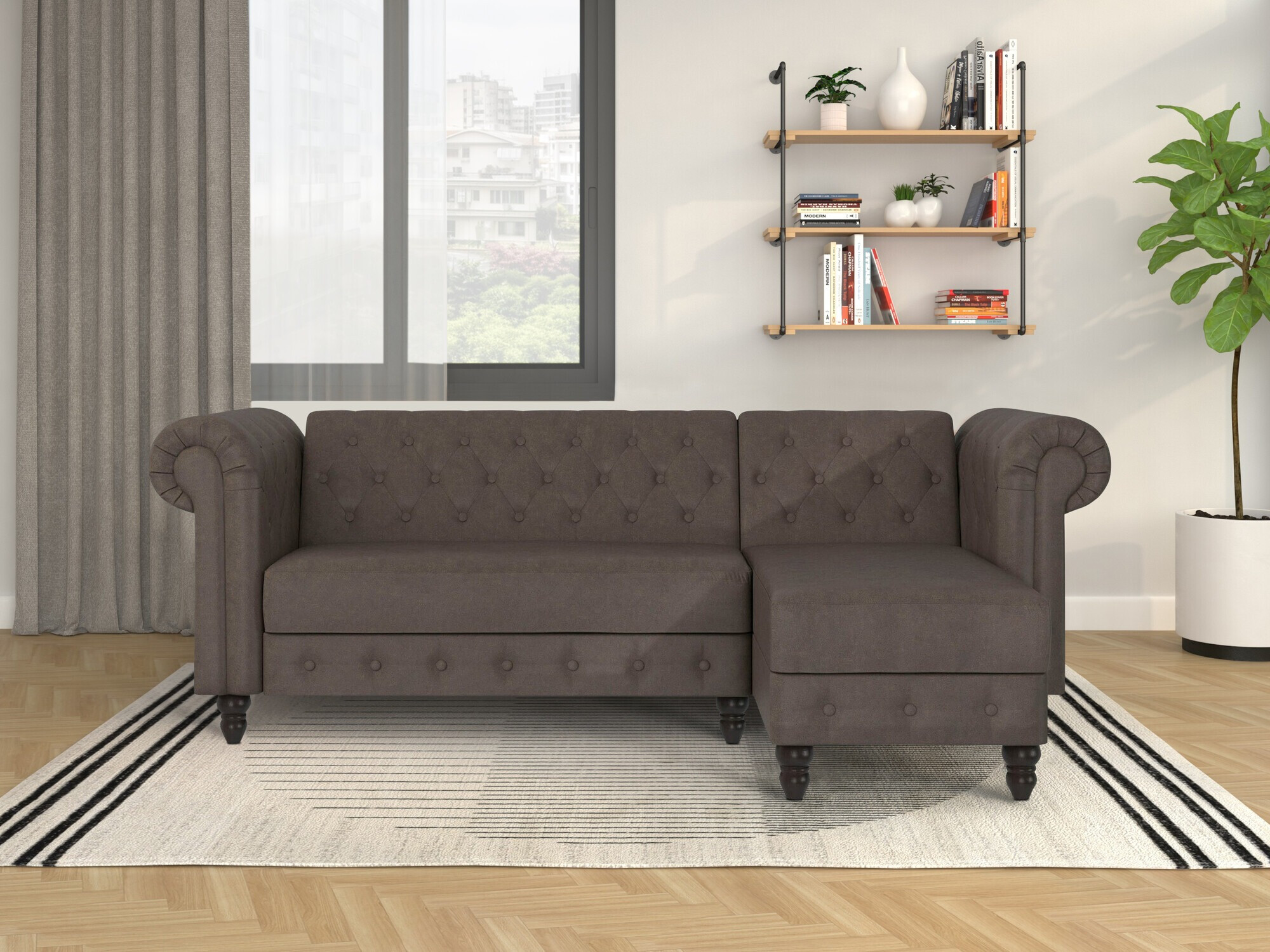 Chesterfield kotna garnitura Tulsa 622 (Rjava)
