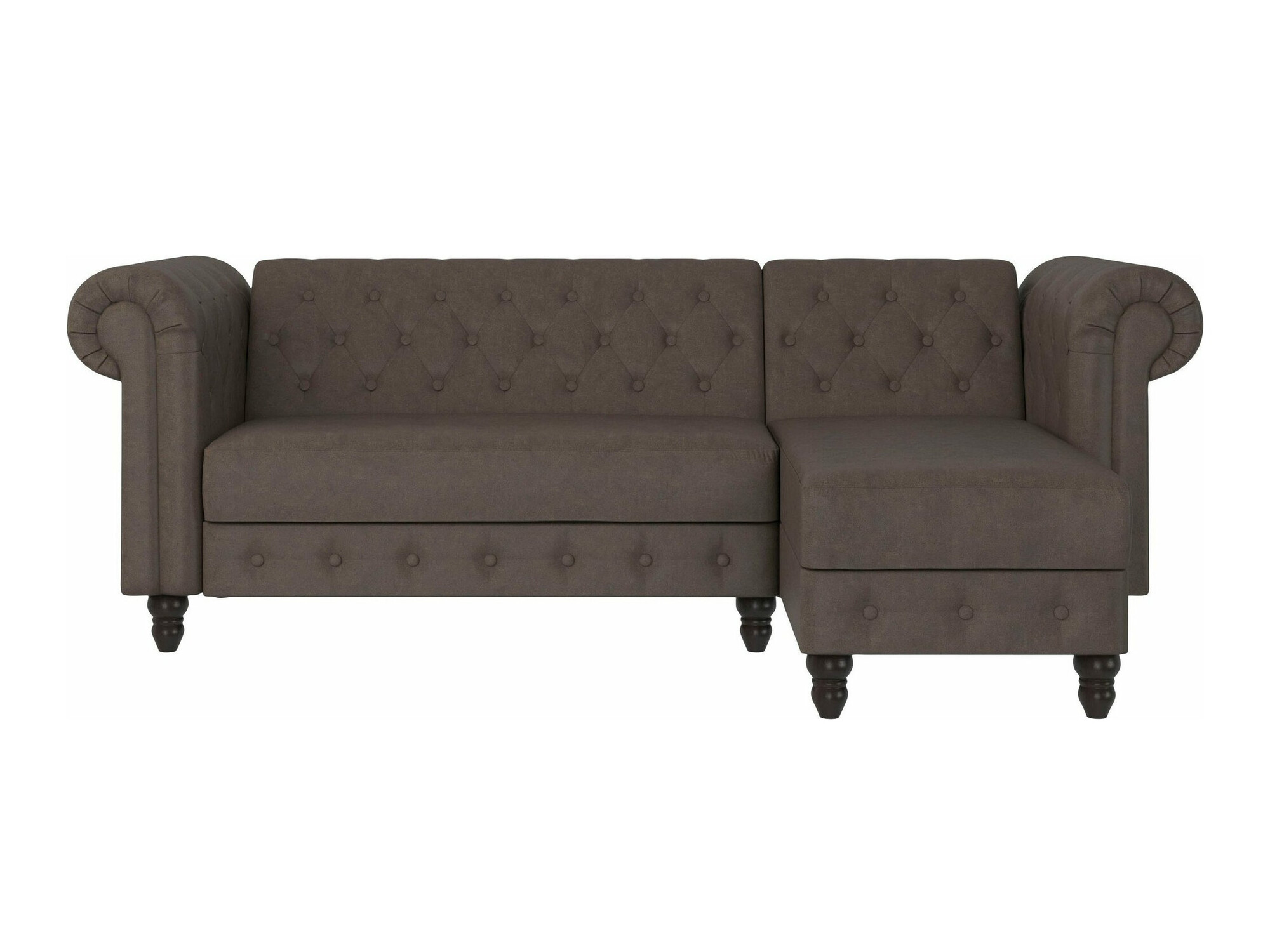 Chesterfield kotna garnitura Tulsa 622 (Temno rjava)