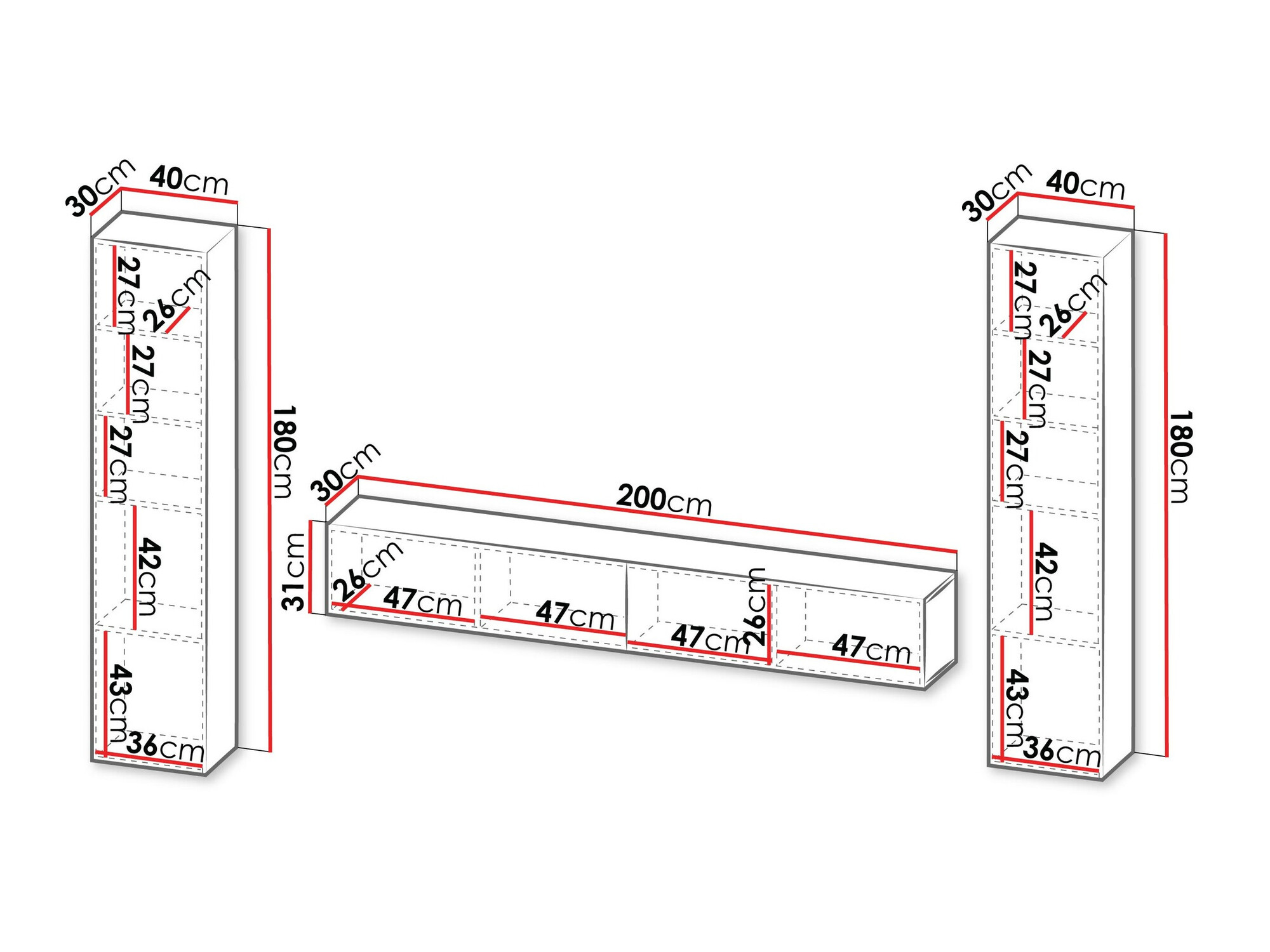 Komplet za dnevno sobo Calveru 106 (Črna)