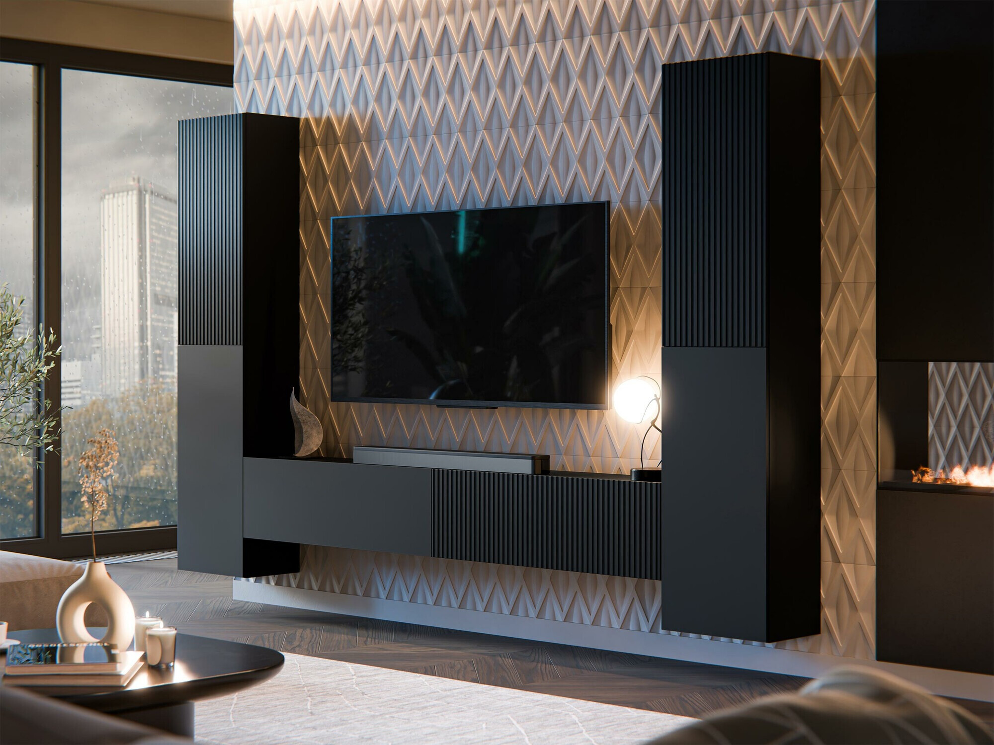 Komplet za dnevno sobo Species II (Črna)