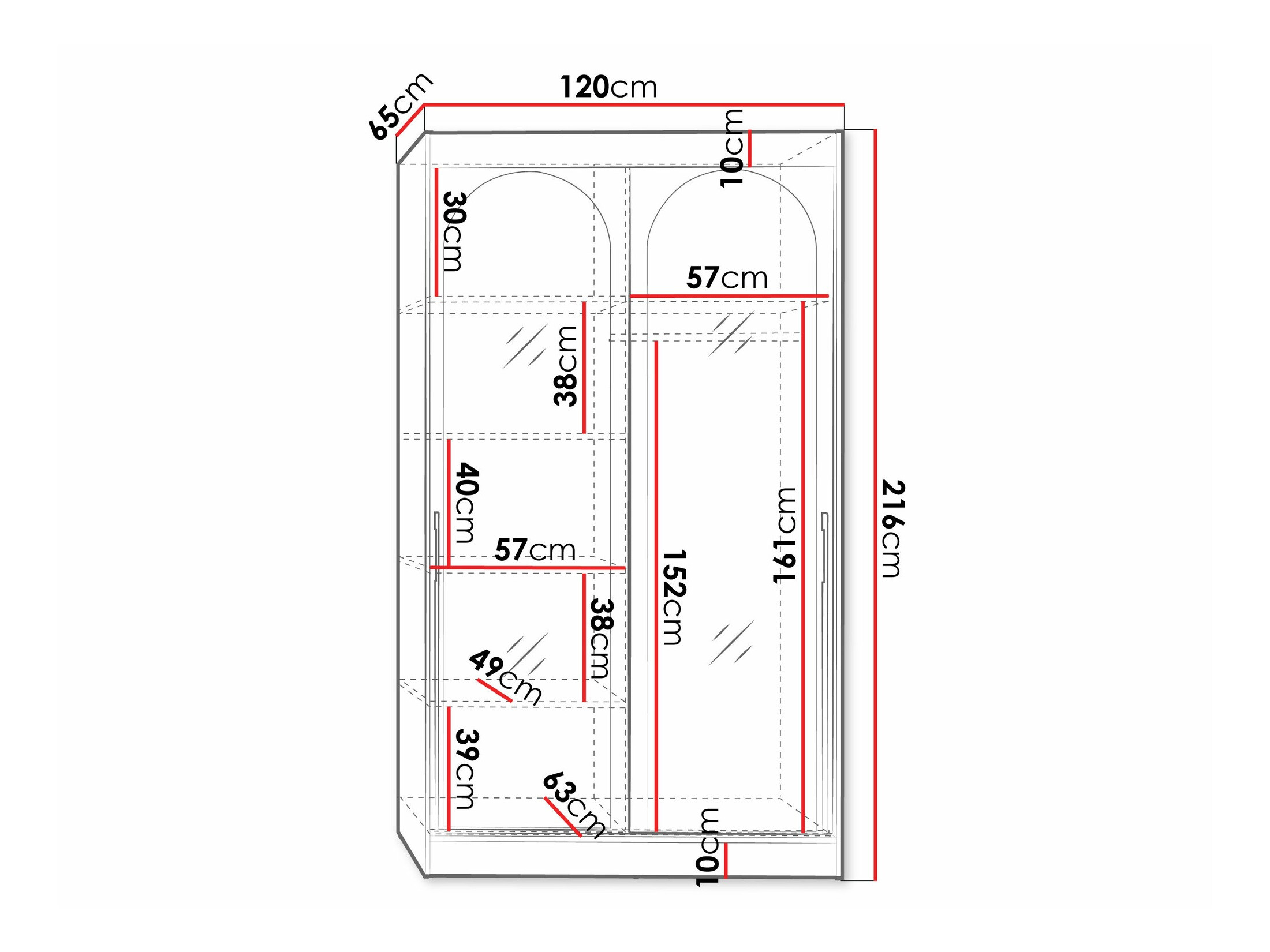 Garderobna omara Toledo 130 (Bela)