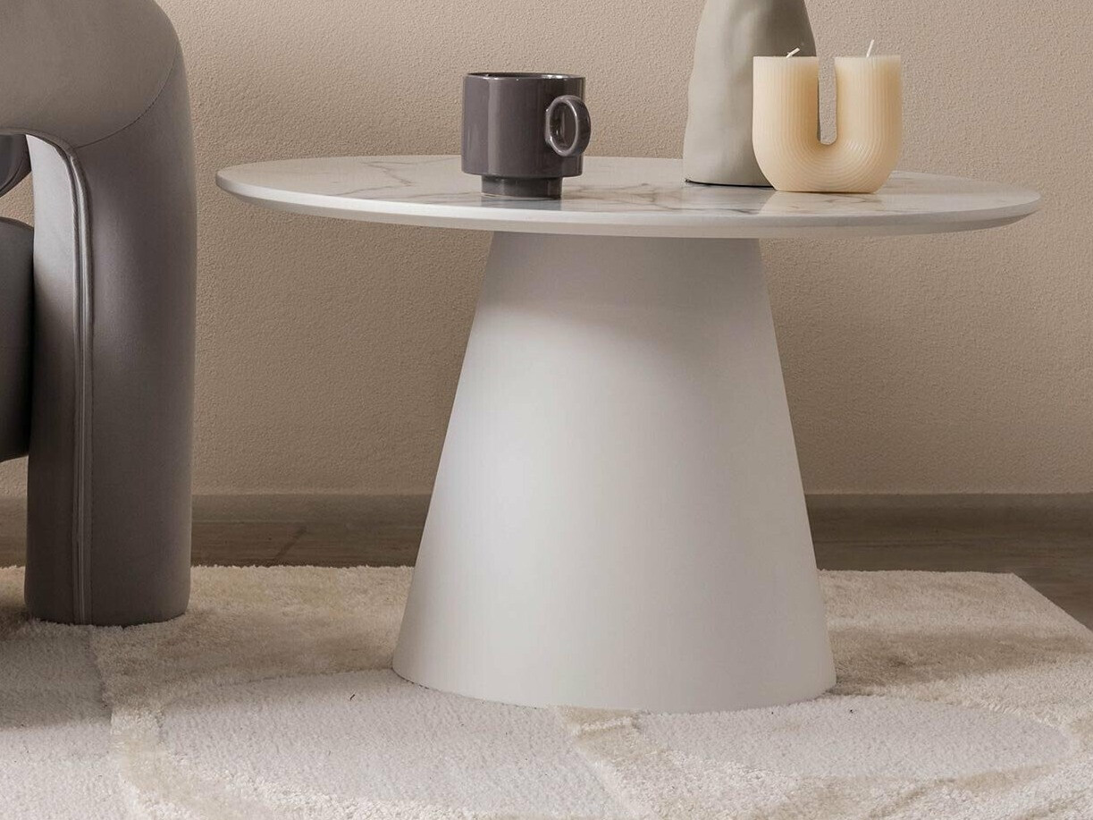 Klubska mizica Burleson 439 (Beli marmor)