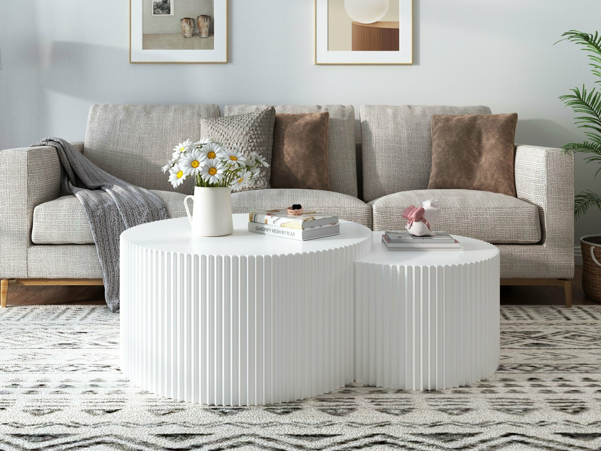 Komplet klubskih mizic Burleson 234 (Bela)