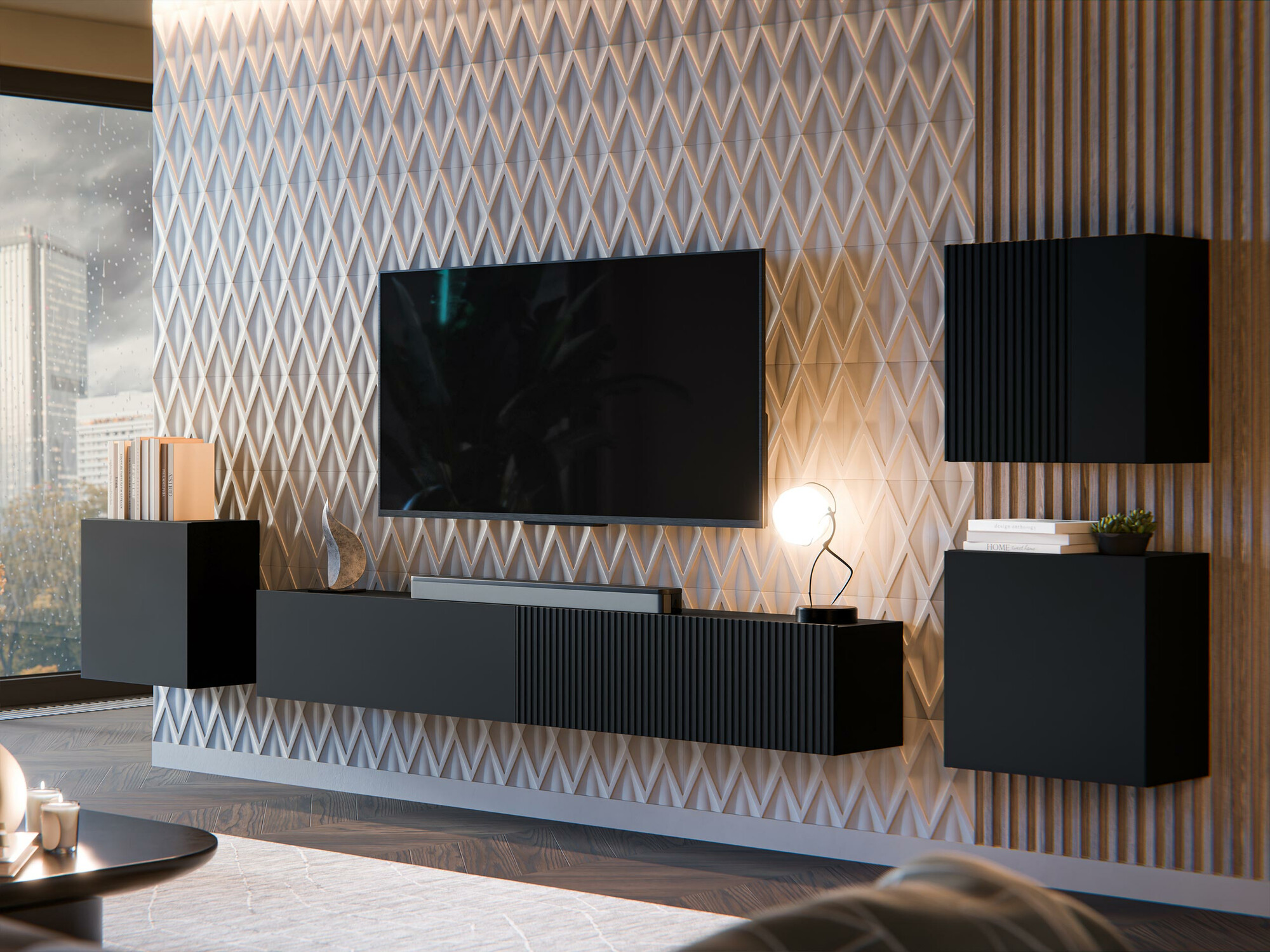 Komplet za dnevno sobo Species IV (Črna)