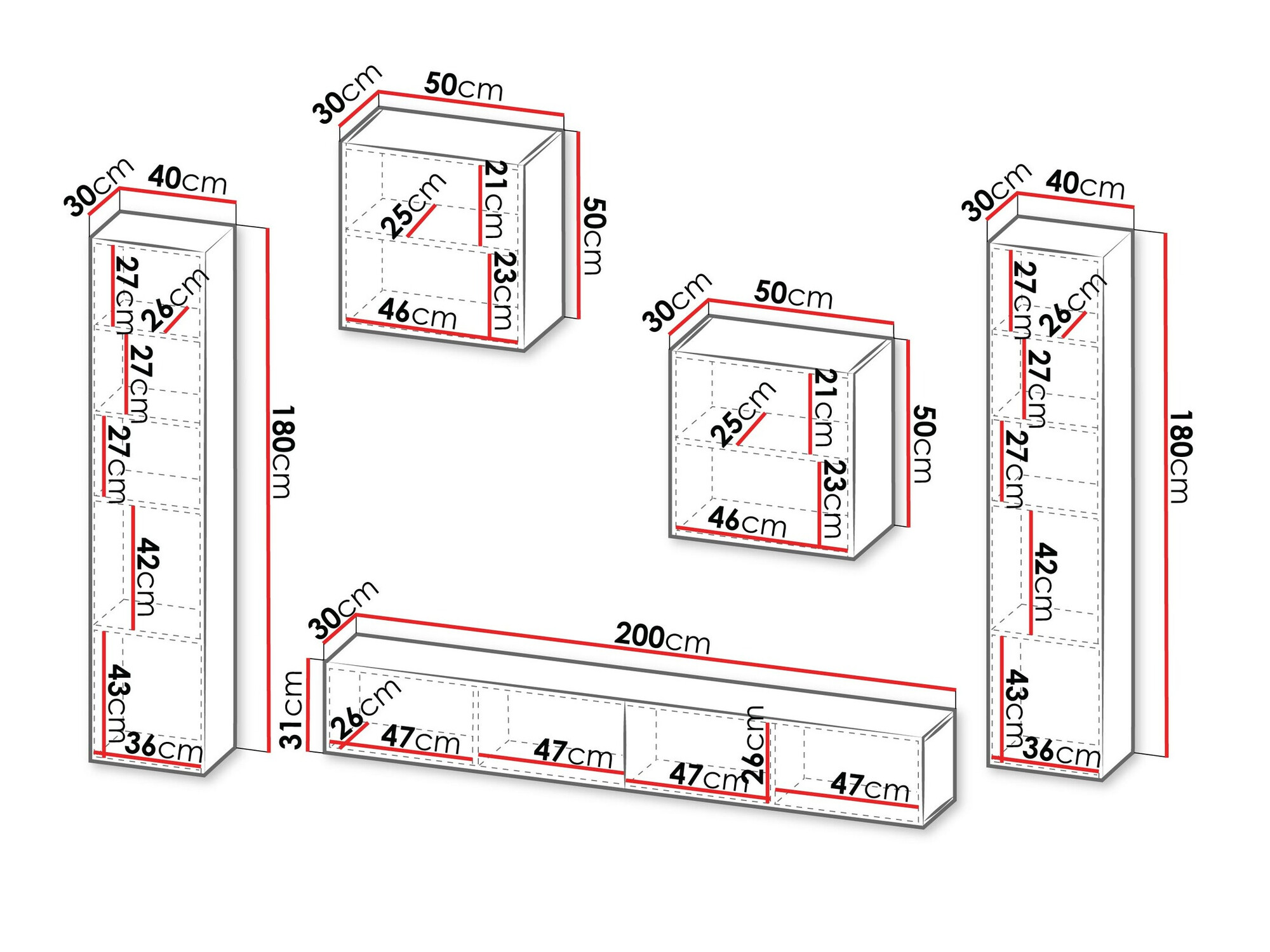 Komplet za dnevno sobo Species V (Črna)