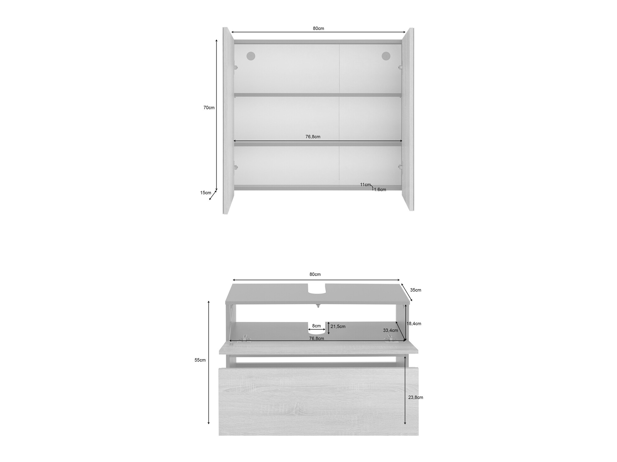 Kopalniški komplet Soncamu 116 (Antracit + Hrast)