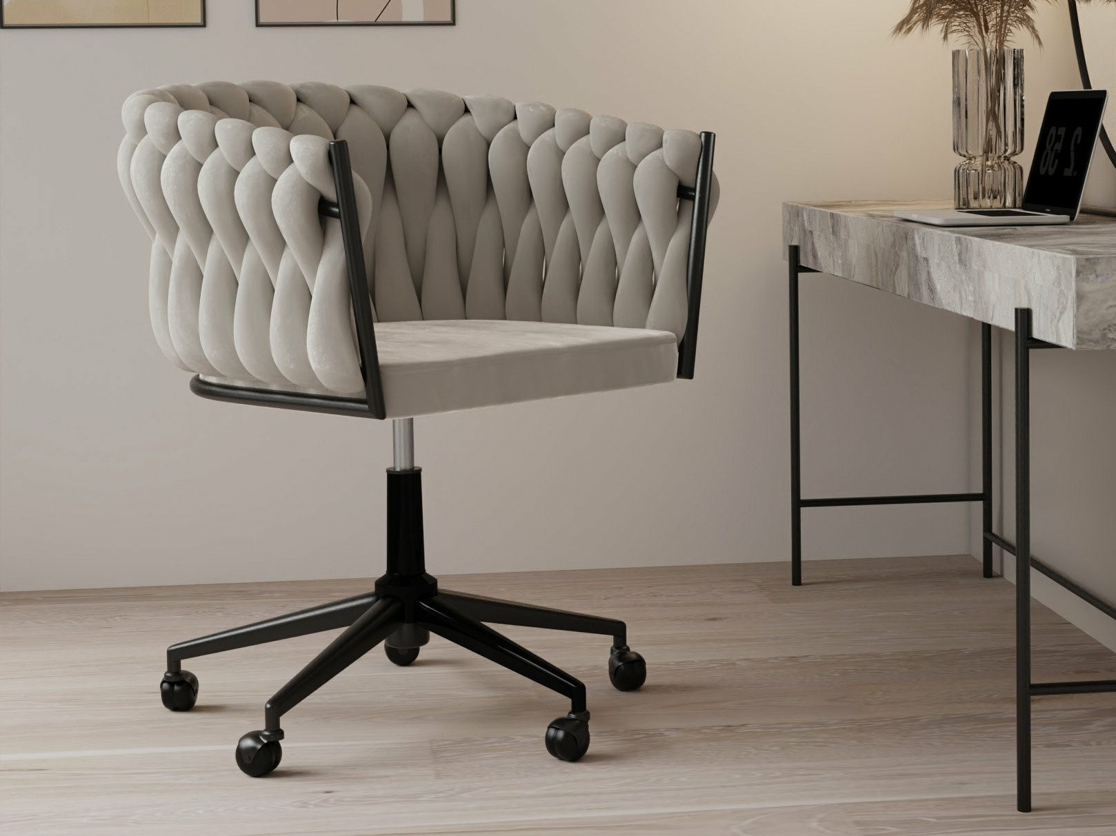 Pisarniški stol Burleson 235 (Siva + Črna)