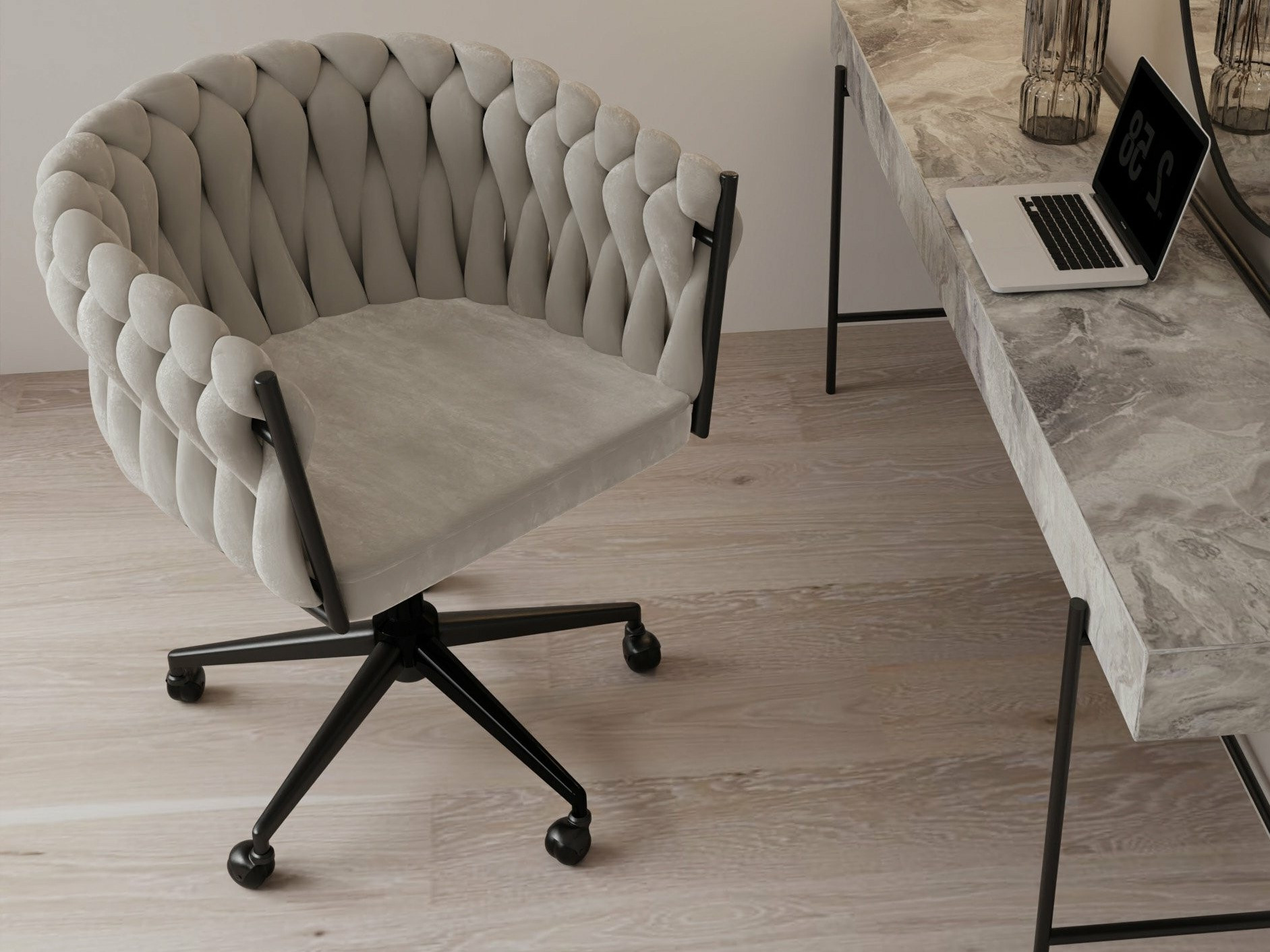 Pisarniški stol Burleson 235 (Siva + Črna)