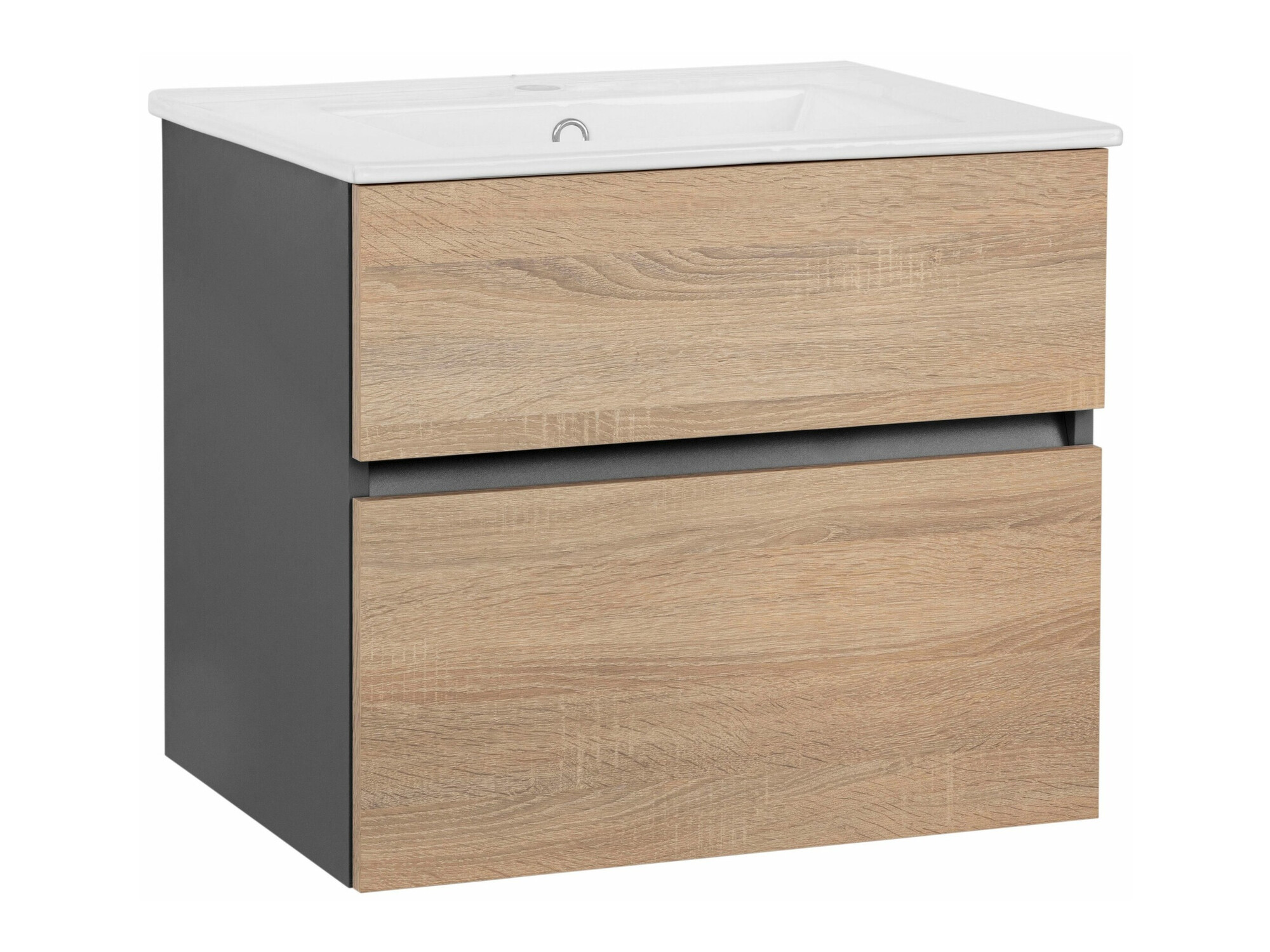 Viseča kopalniška omarica za umivalnik Denton 1478 (Antracit + Hrast)