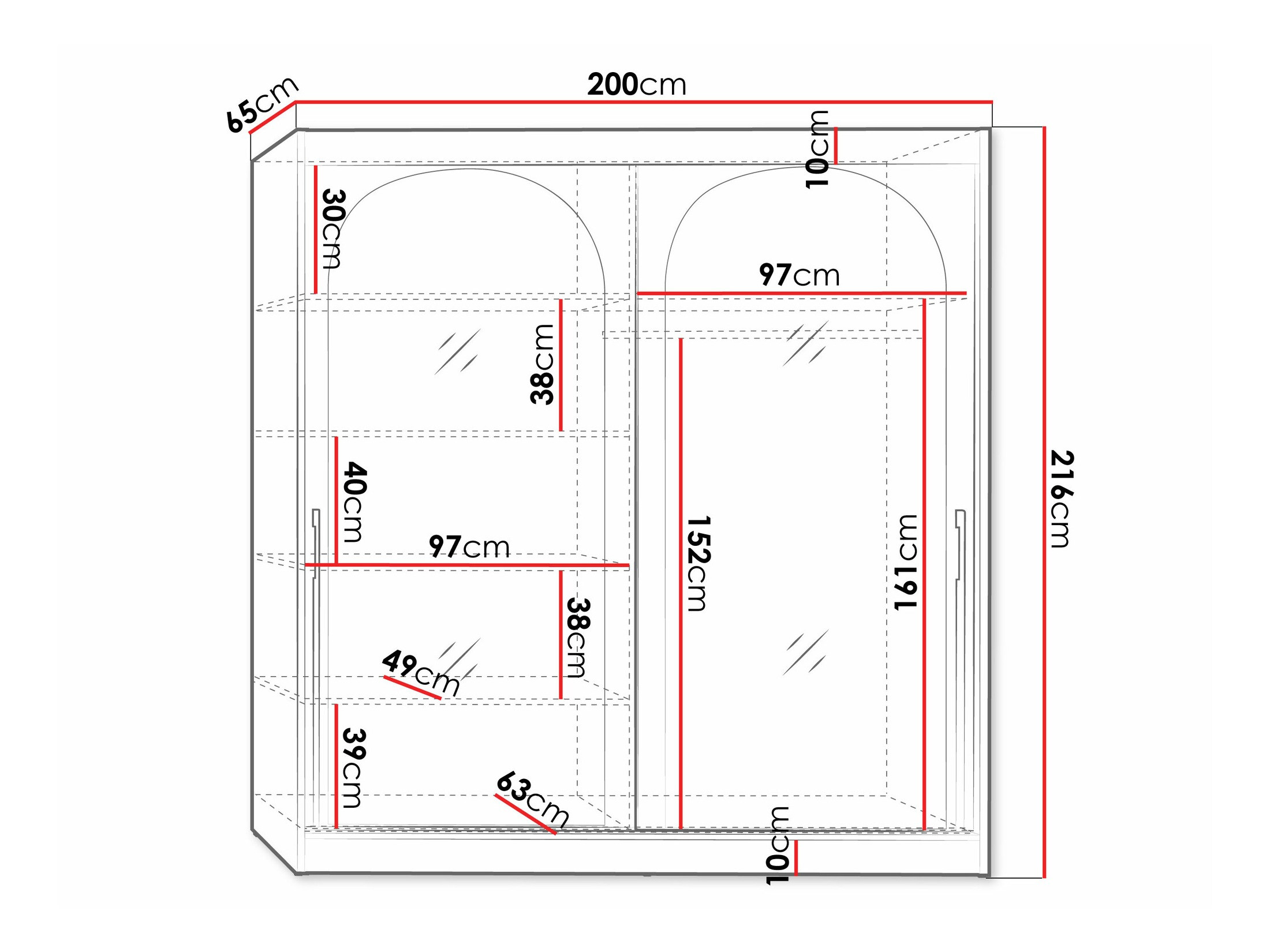 Garderobna omara Toledo 133 (Bela)