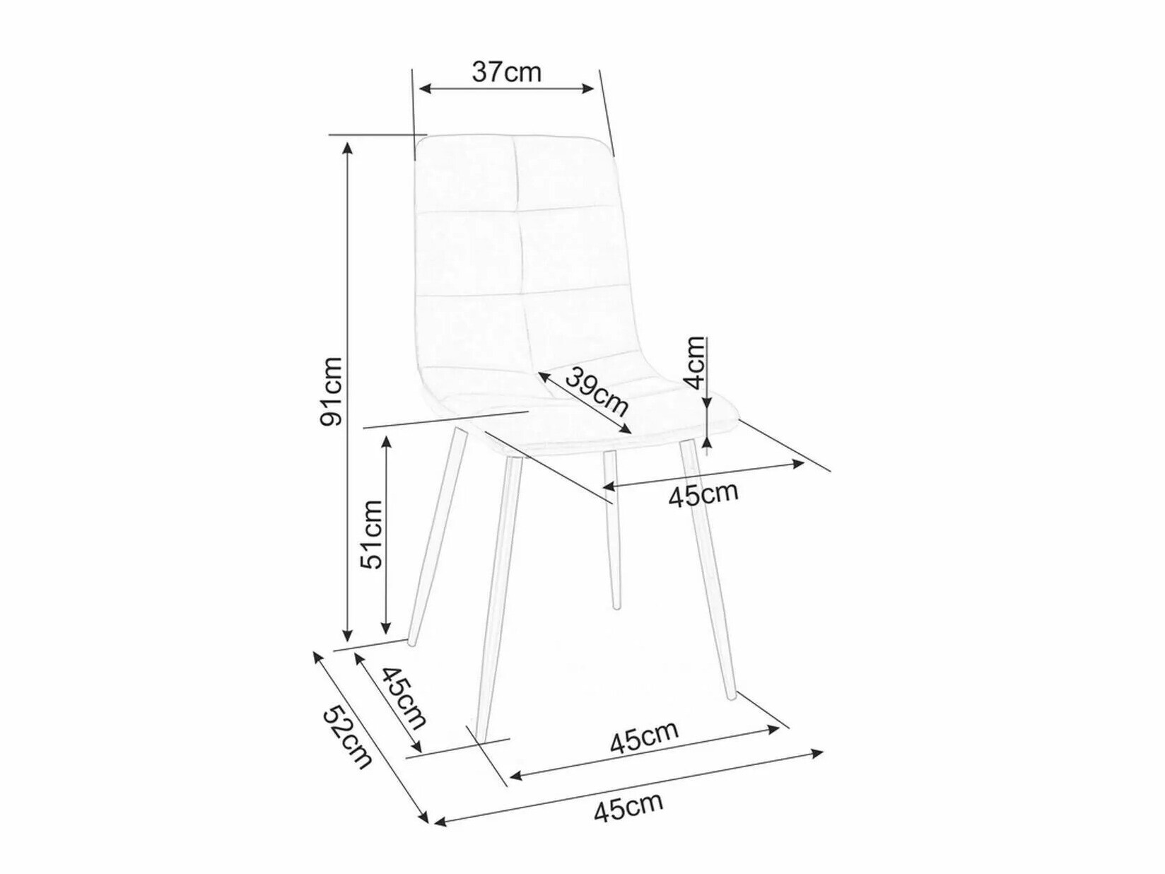 Stol Detroit 748 (Črna)