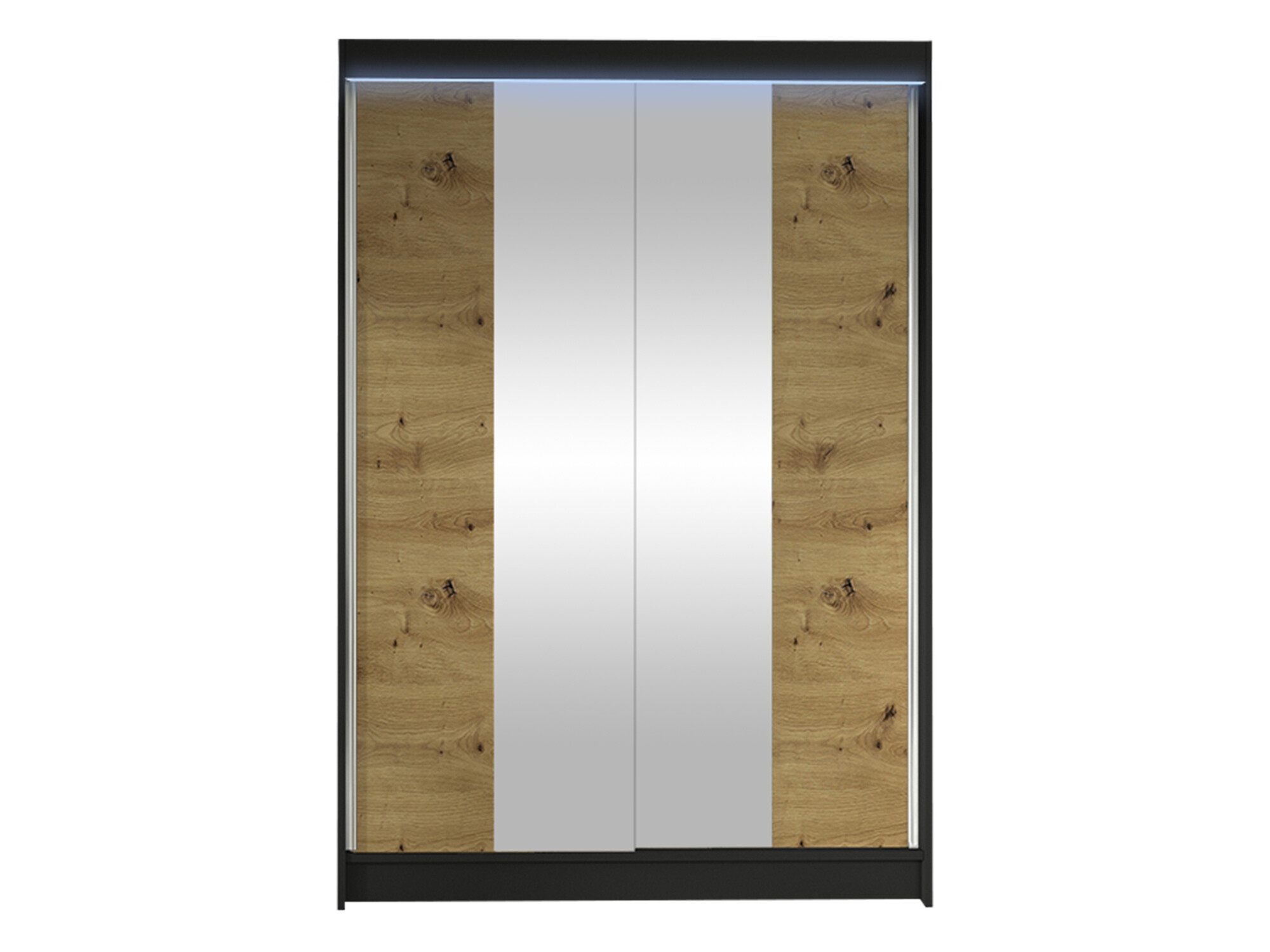 Garderobna omara Closico Salvor II (Črna + Artisan hrast)