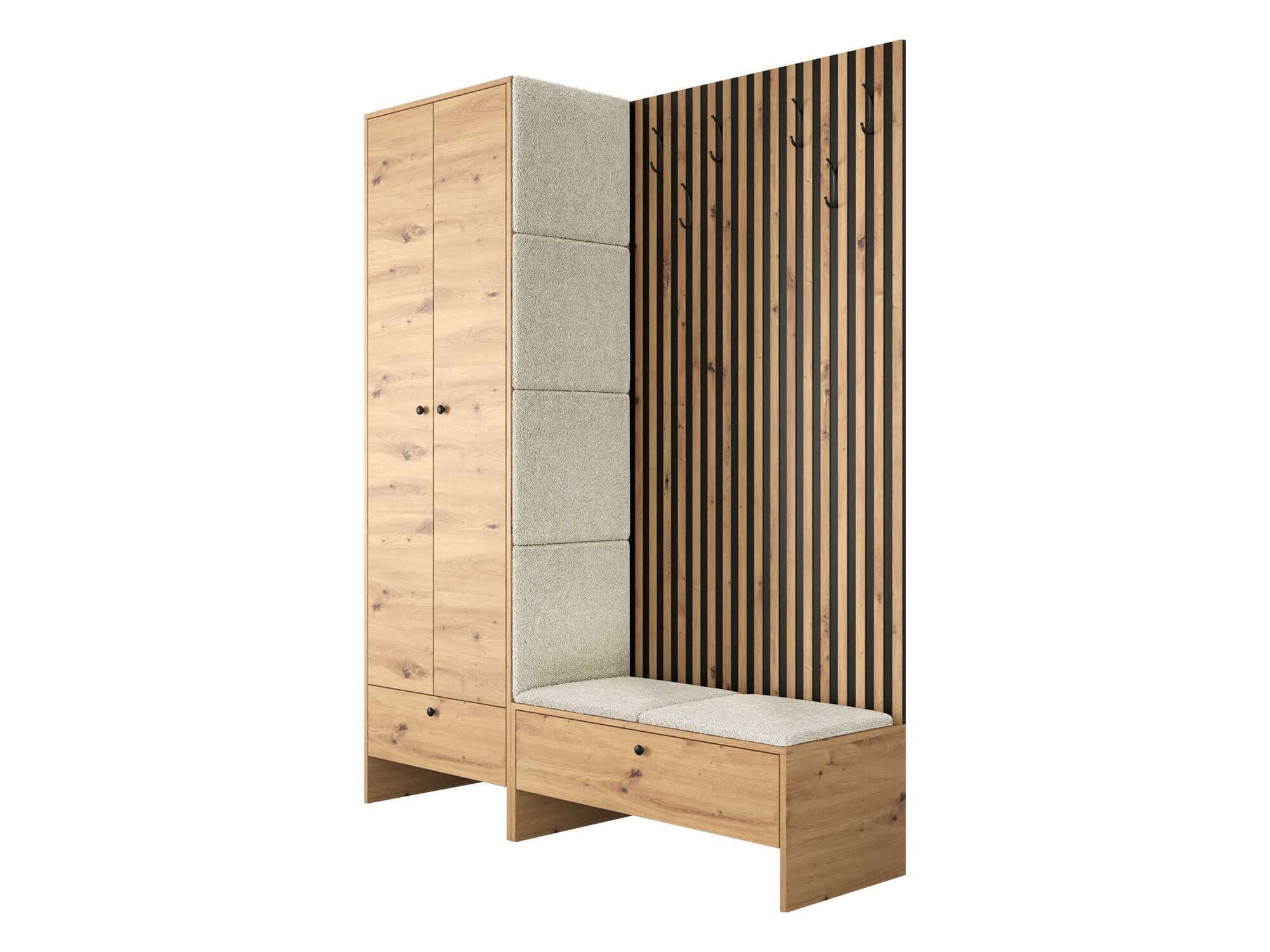 Komplet za predsobo Donio III (Artisan hrast + Abriamo 03)