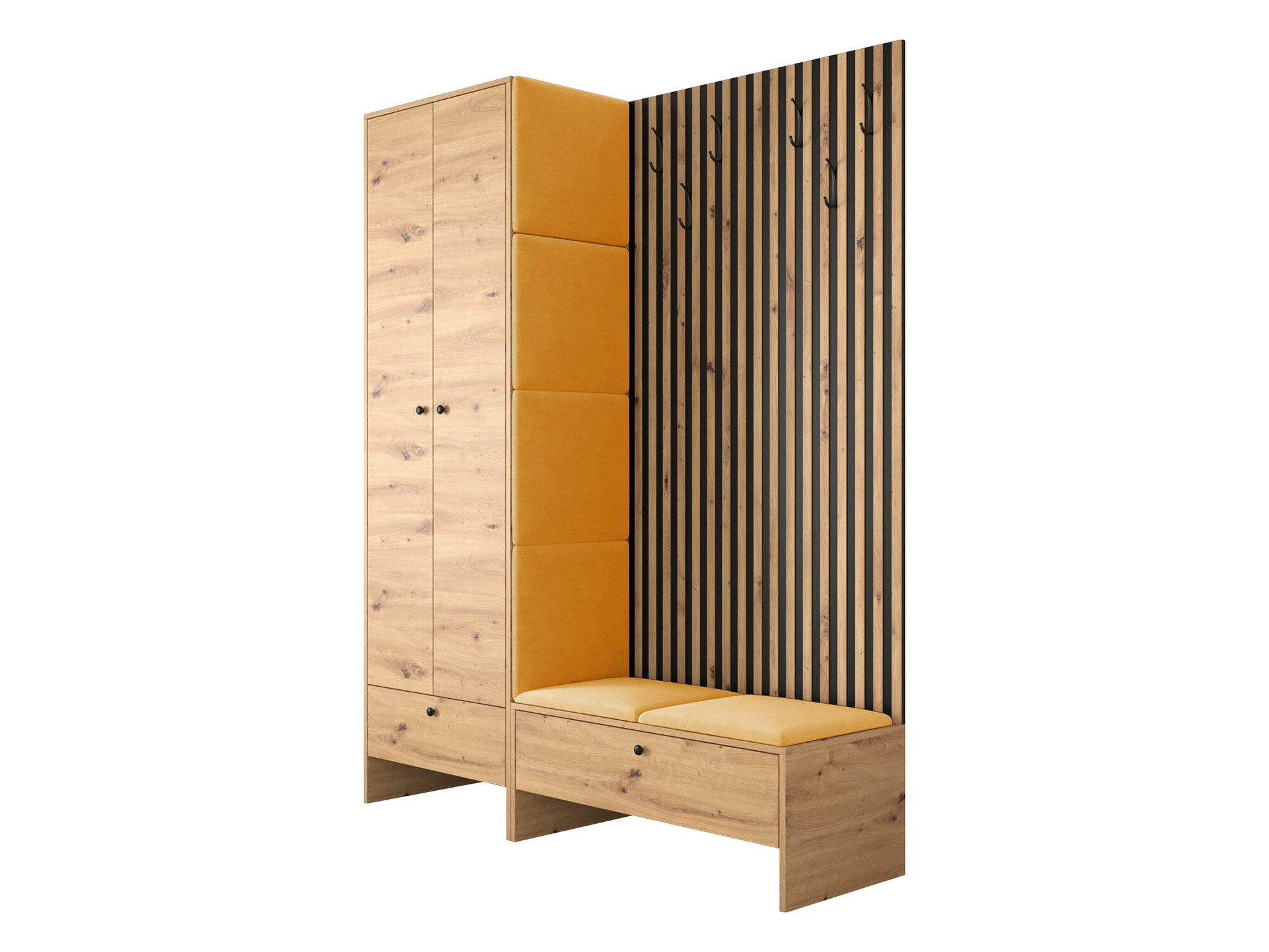 Komplet za predsobo Donio III (Artisan hrast + Manila 32)