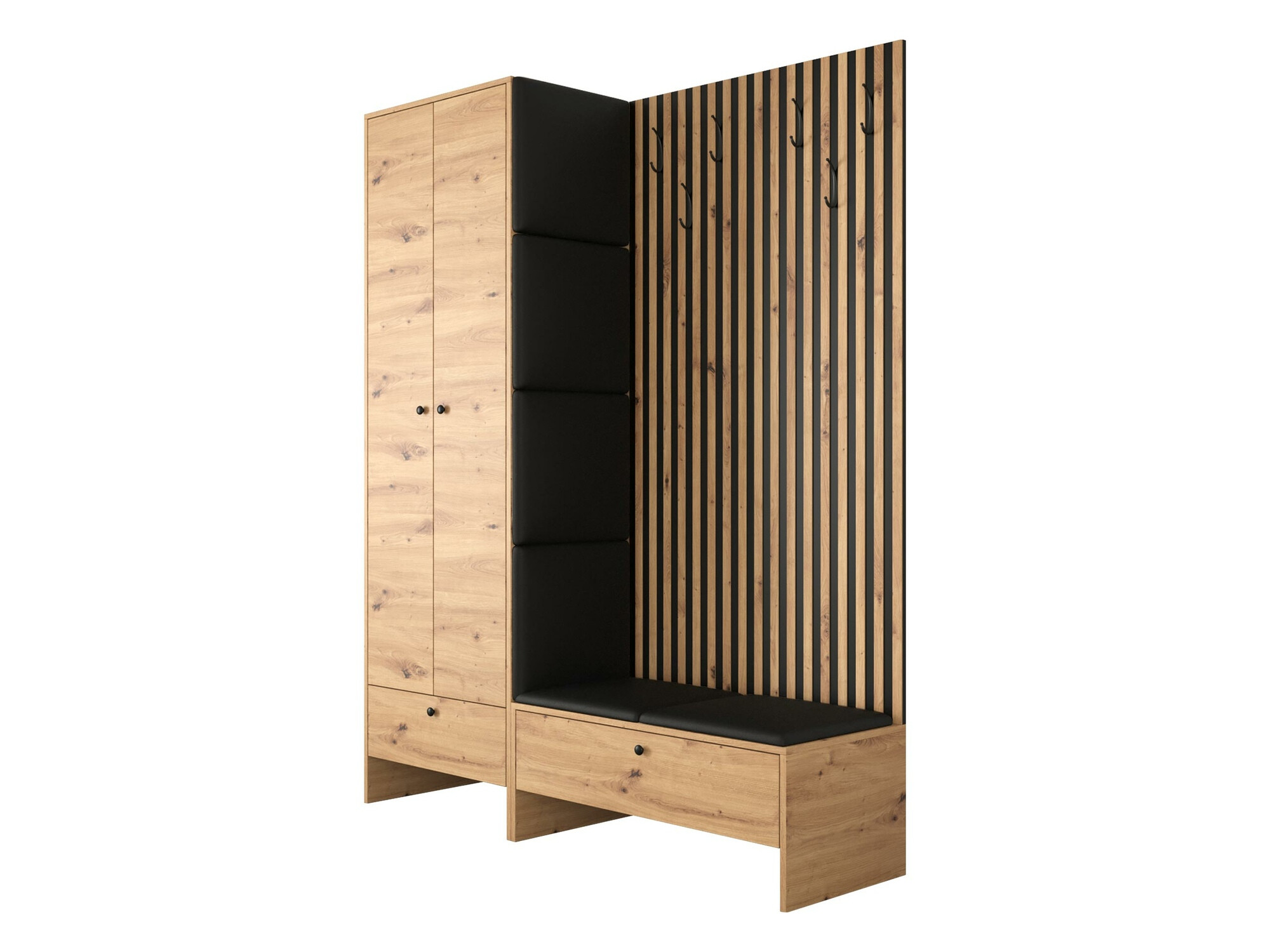 Komplet za predsobo Donio III (Artisan hrast + Soft 011)