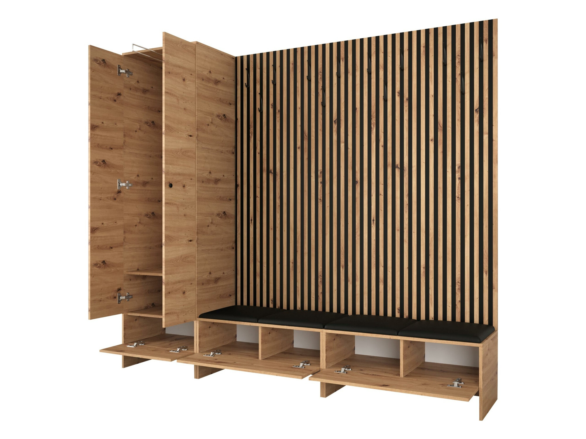 Komplet za predsobo Donio VI (Artisan hrast + Manila 02)