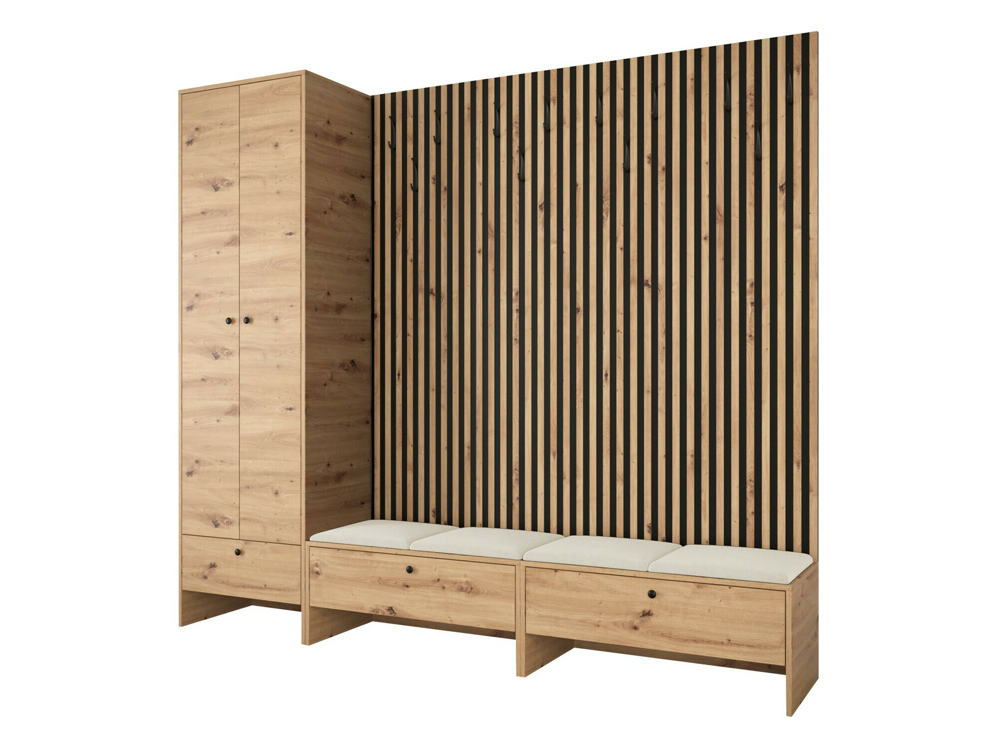 Komplet za predsobo Donio VI (Artisan hrast + Manila 02)