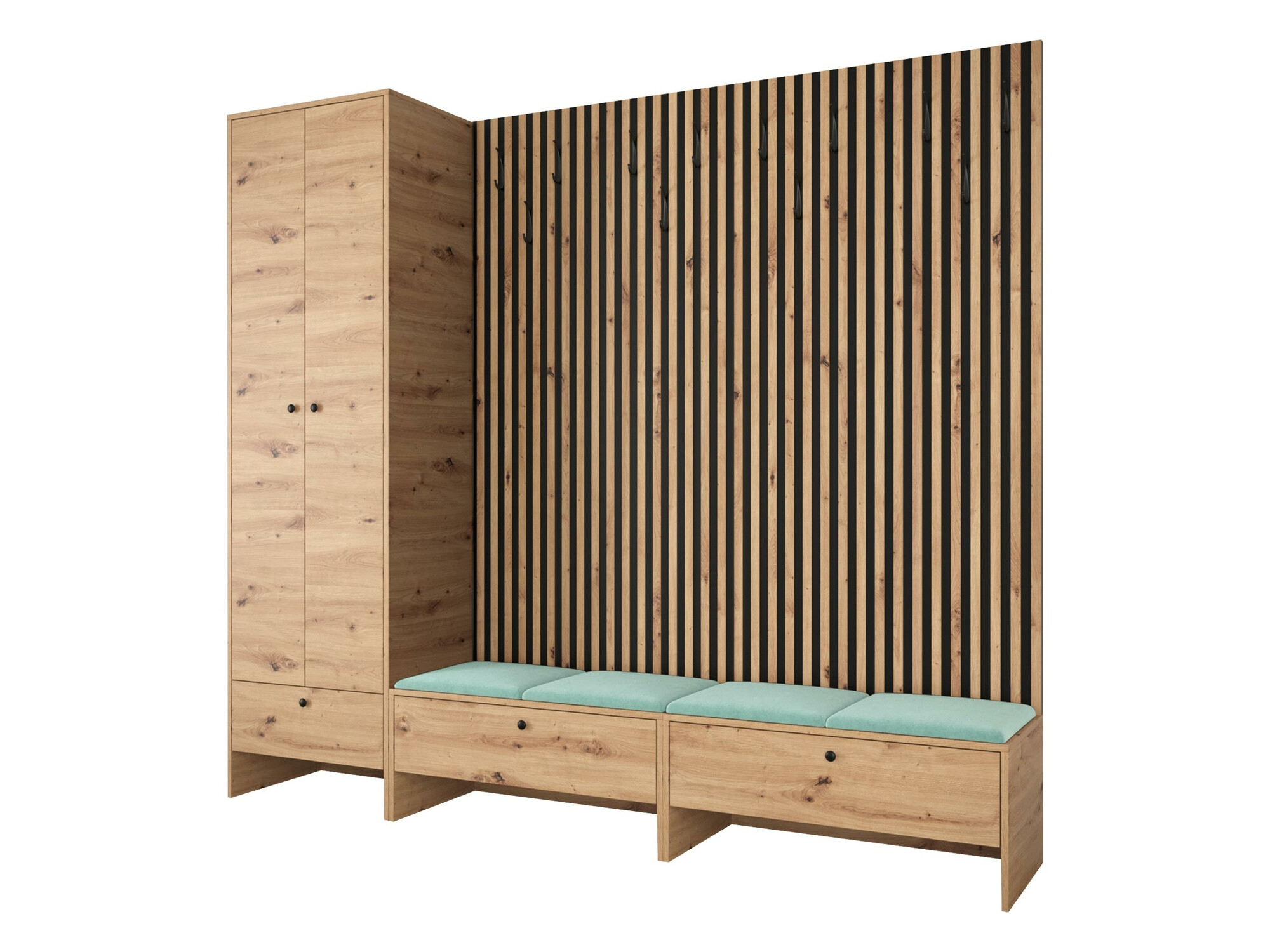 Komplet za predsobo Donio VI (Artisan hrast + Manila 11)