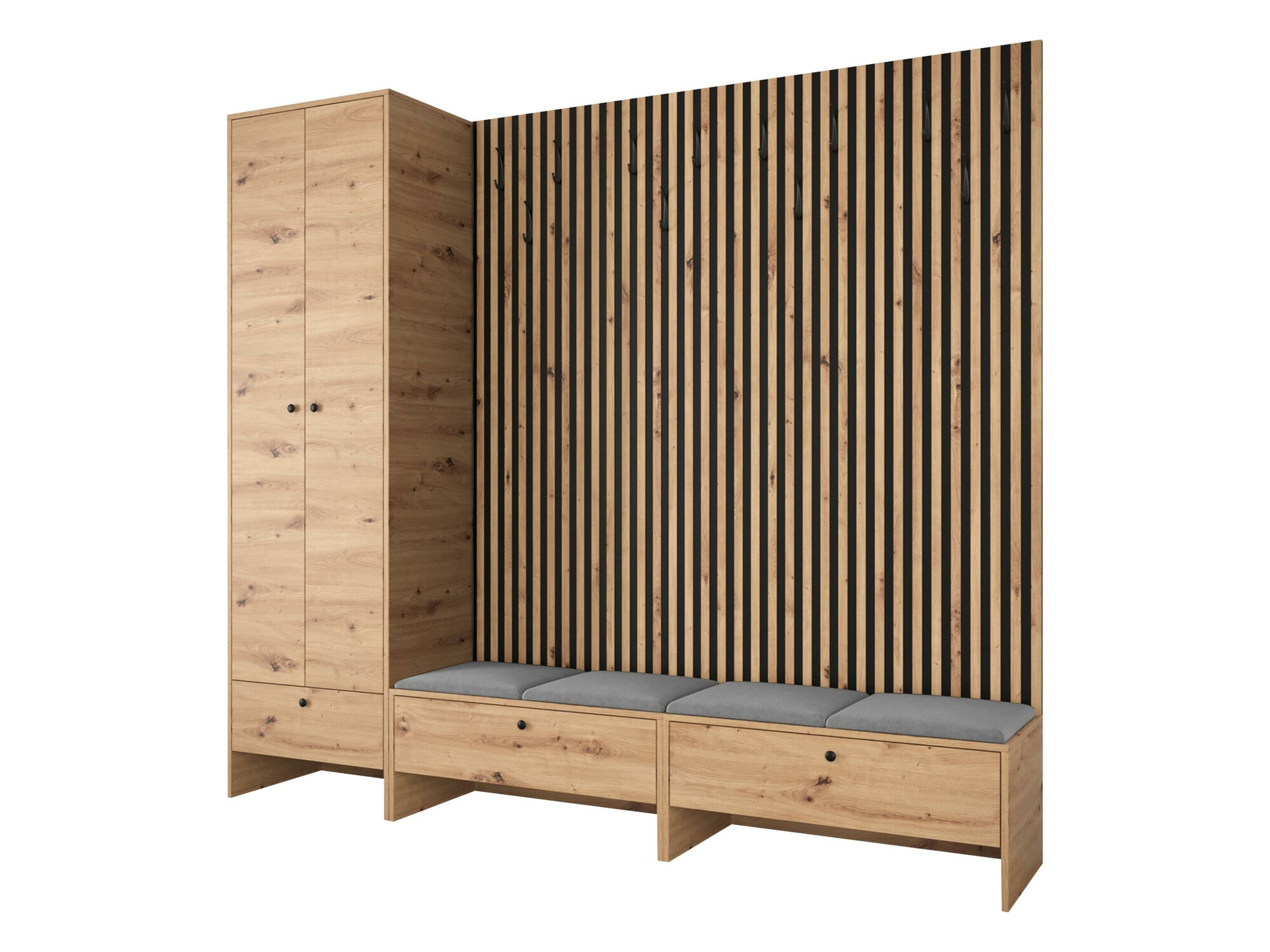 Komplet za predsobo Donio VI (Artisan hrast + Manila 16)