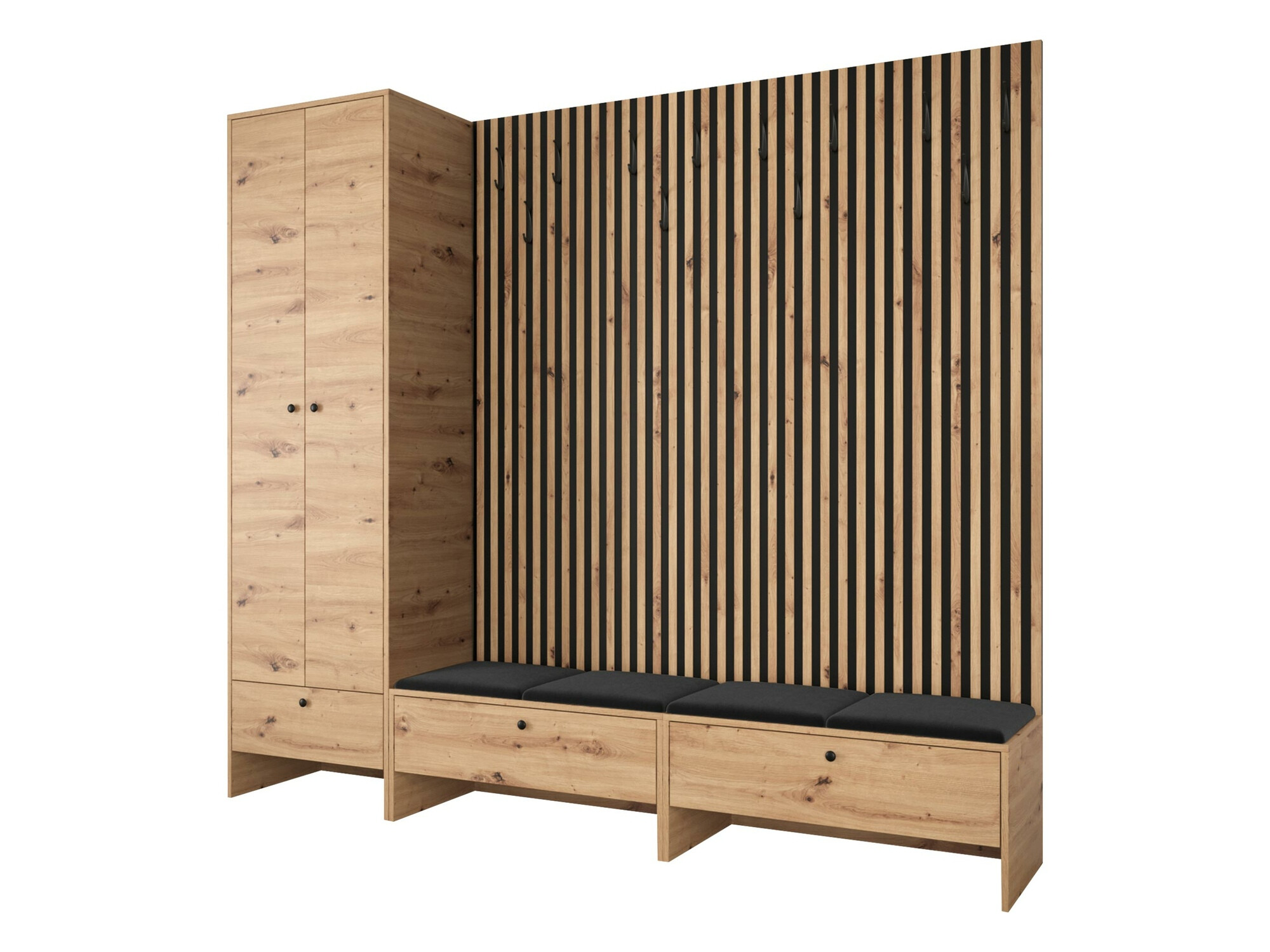 Komplet za predsobo Donio VI (Artisan hrast + Manila 18)