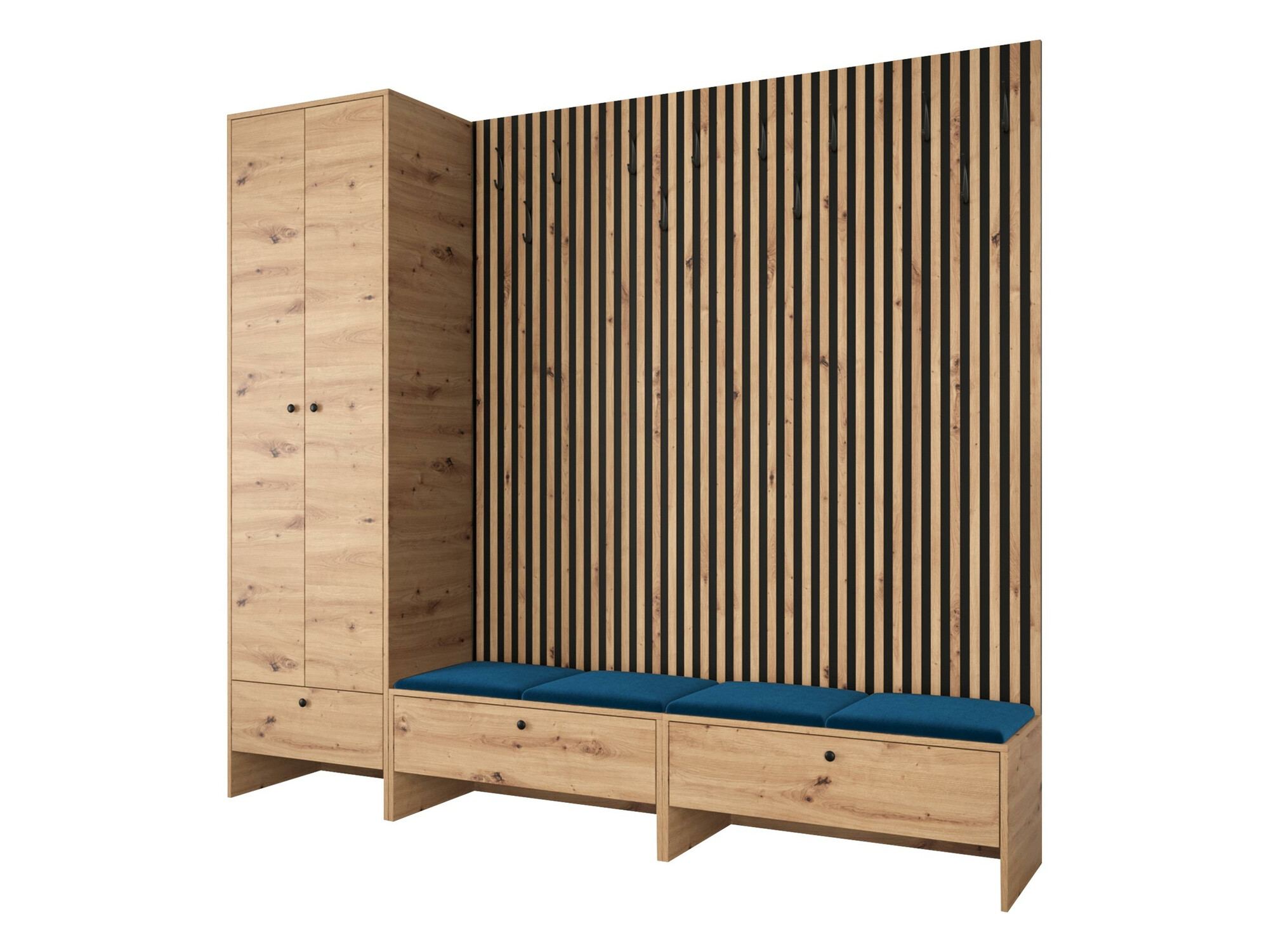 Komplet za predsobo Donio VI (Artisan hrast + Manila 26)